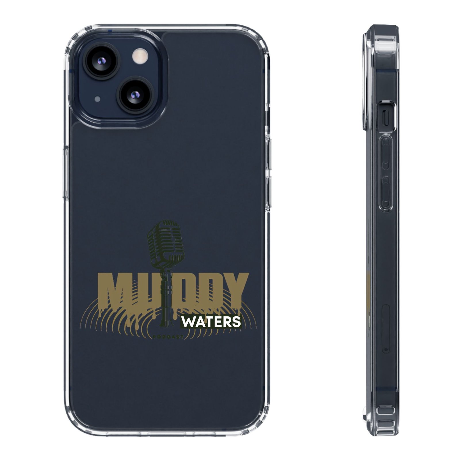 Clear Phone Case – 'Muddy Waters' Vintage Microphone Design - Image 40