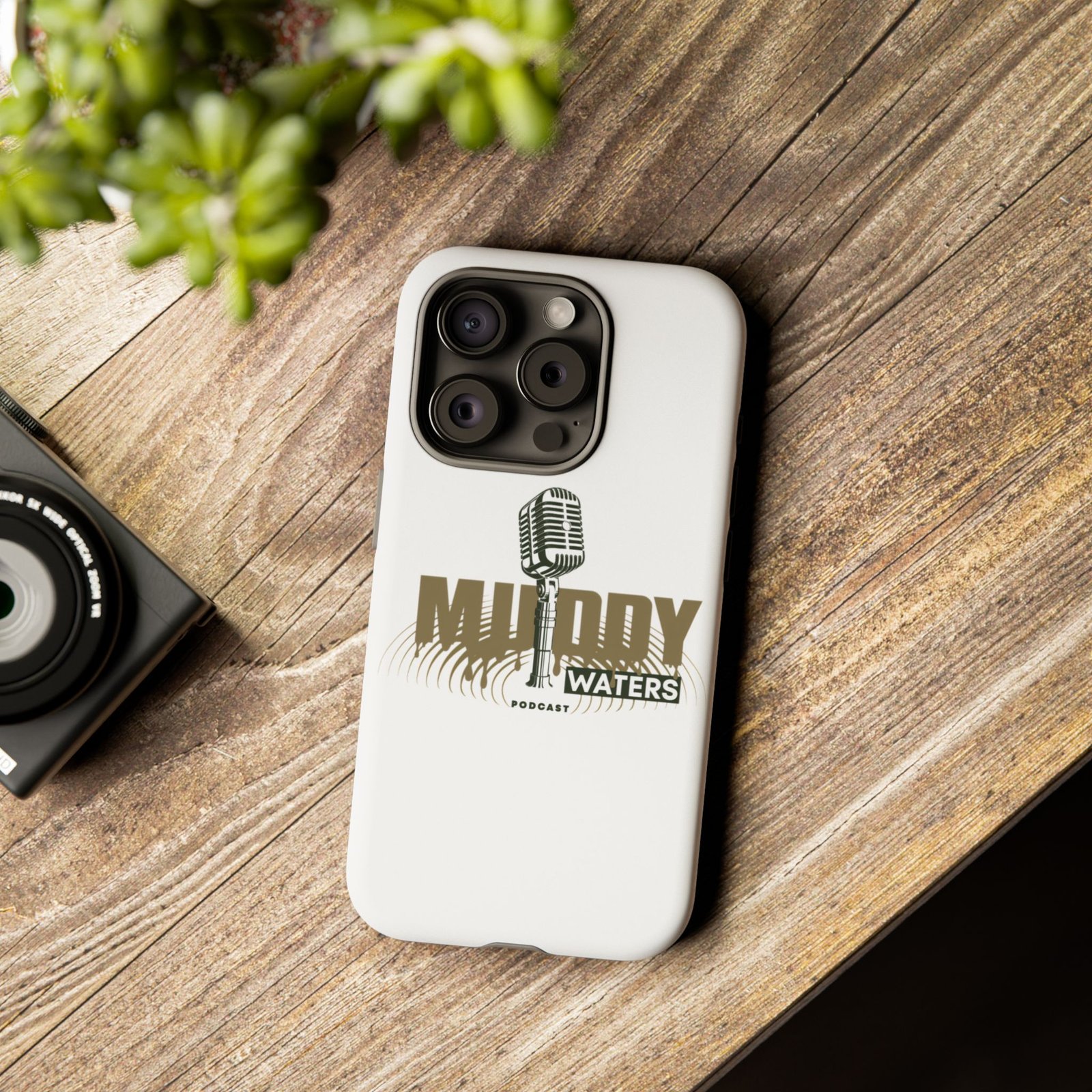 Muddy Waters Podcast Tough Phone Case – Retro Microphone Design - Image 112
