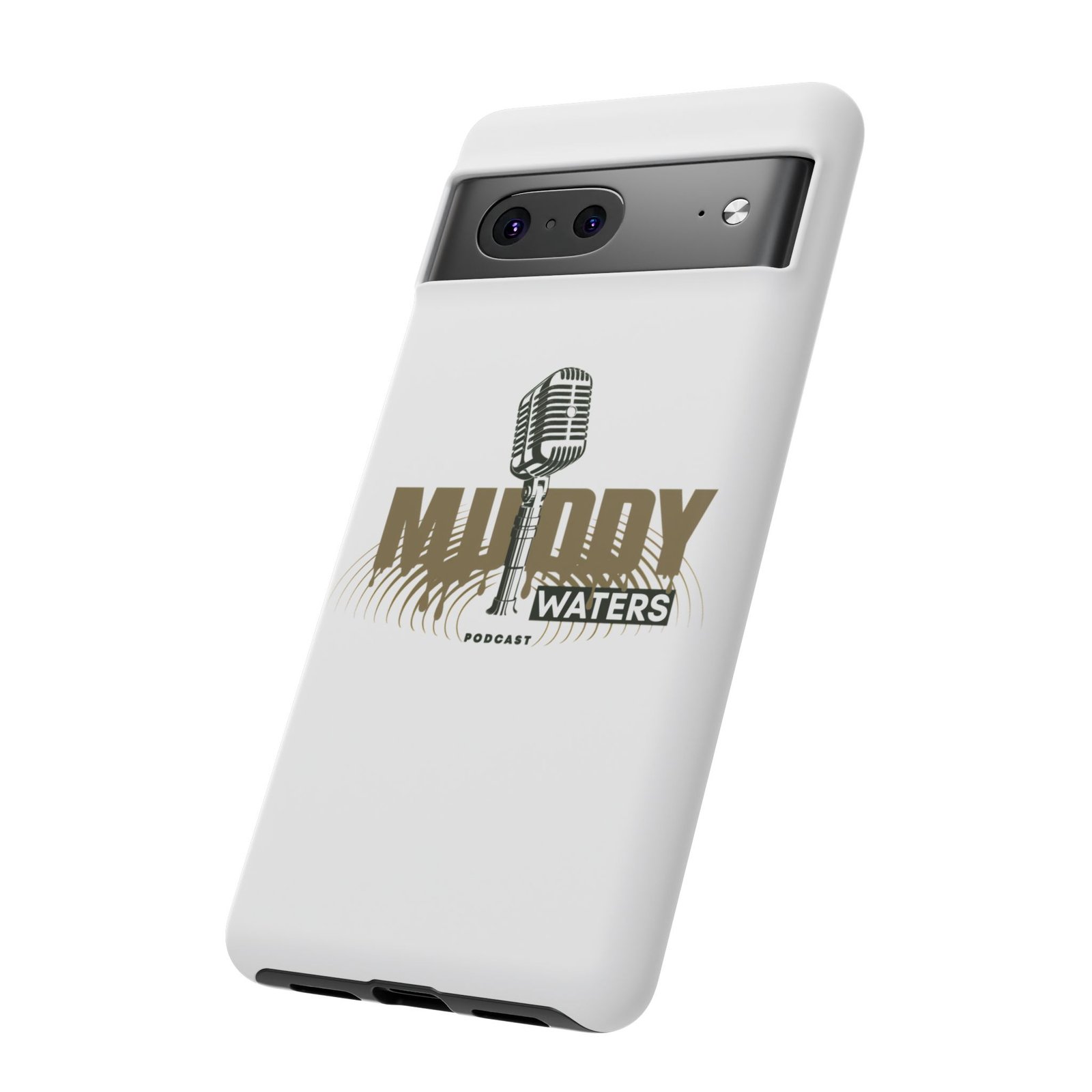 Muddy Waters Podcast Tough Phone Case – Retro Microphone Design - Image 84