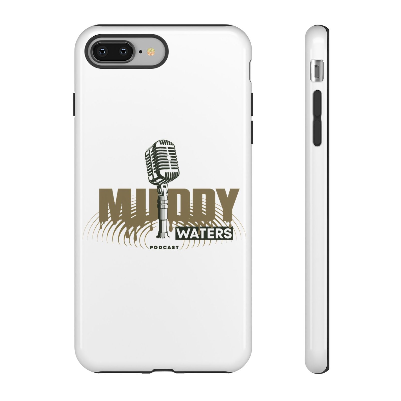 Muddy Waters Podcast Tough Phone Case – Retro Microphone Design - Image 3
