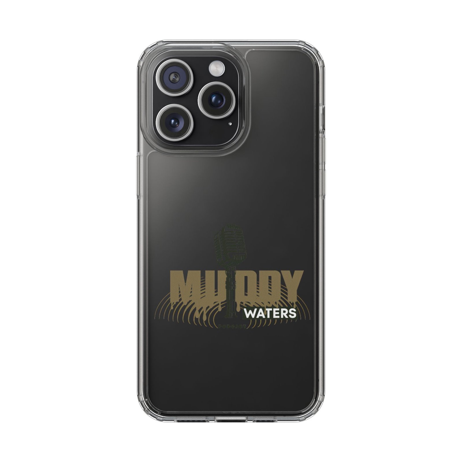 Clear Phone Case – 'Muddy Waters' Vintage Microphone Design - Image 92
