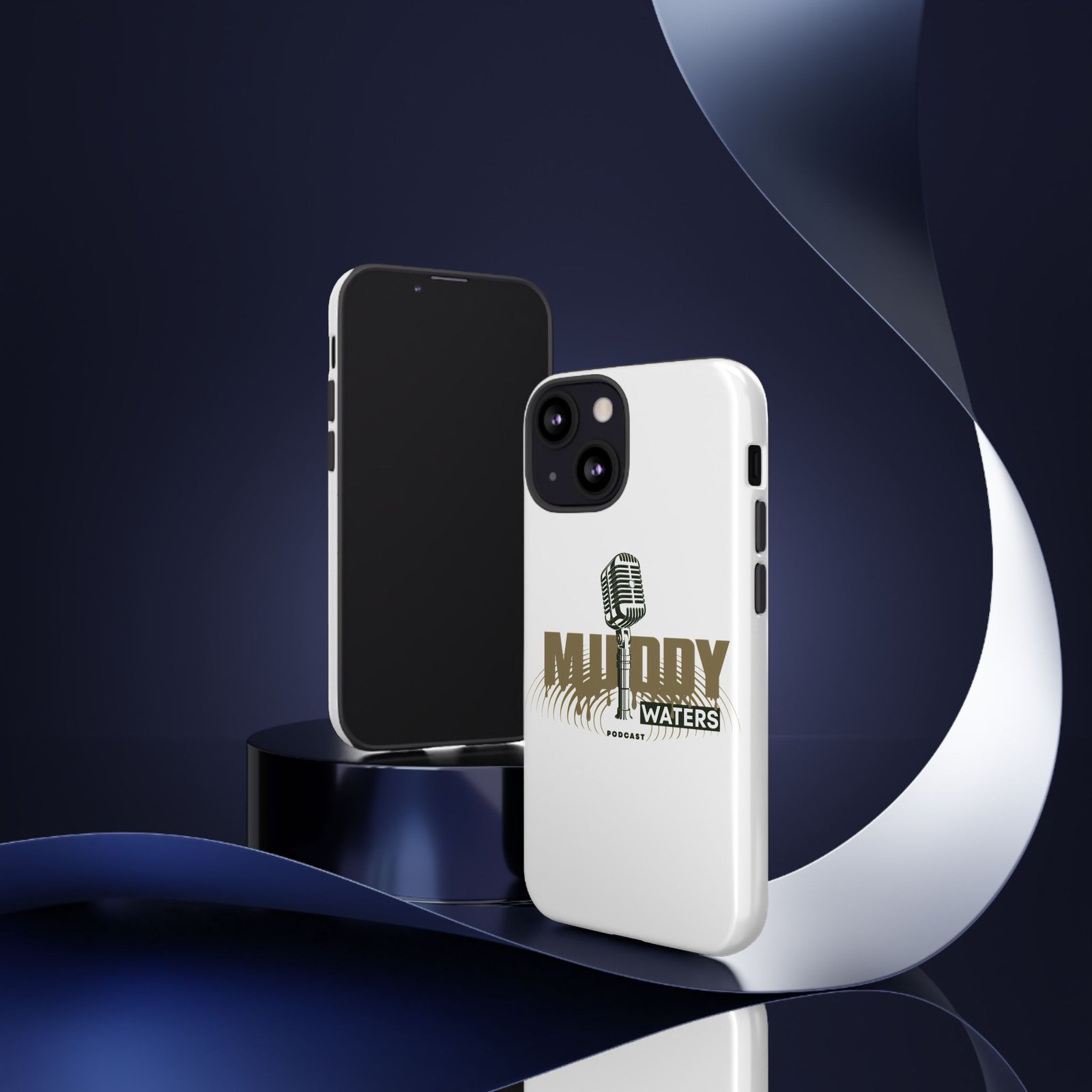 Muddy Waters Podcast Tough Phone Case – Retro Microphone Design - Image 32