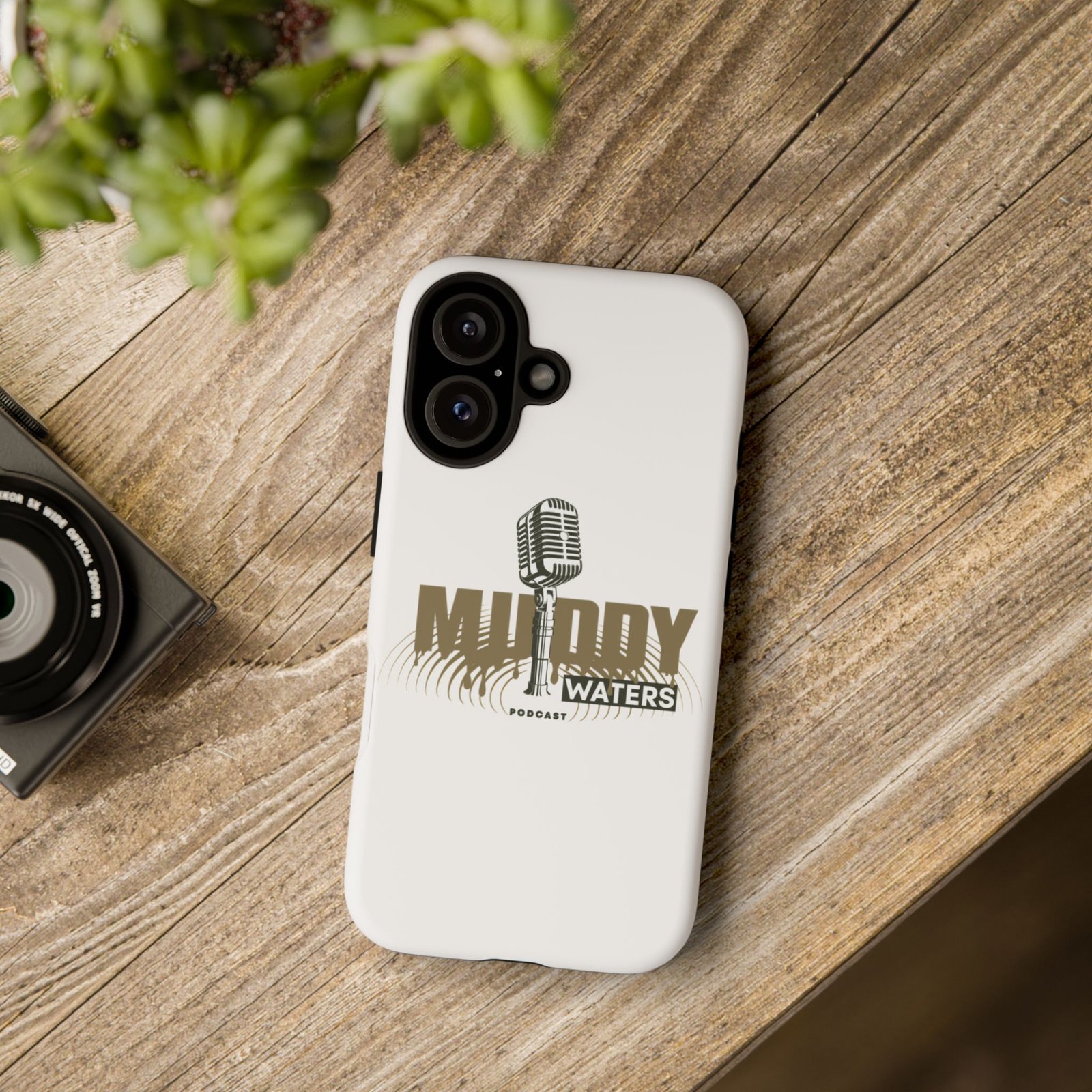 Muddy Waters Podcast Tough Phone Case – Retro Microphone Design - Image 166