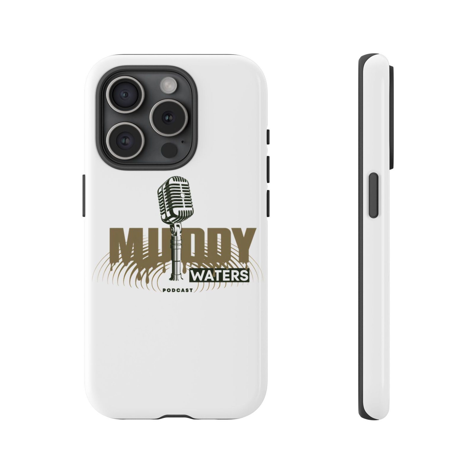 Muddy Waters Podcast Tough Phone Case – Retro Microphone Design - Image 107