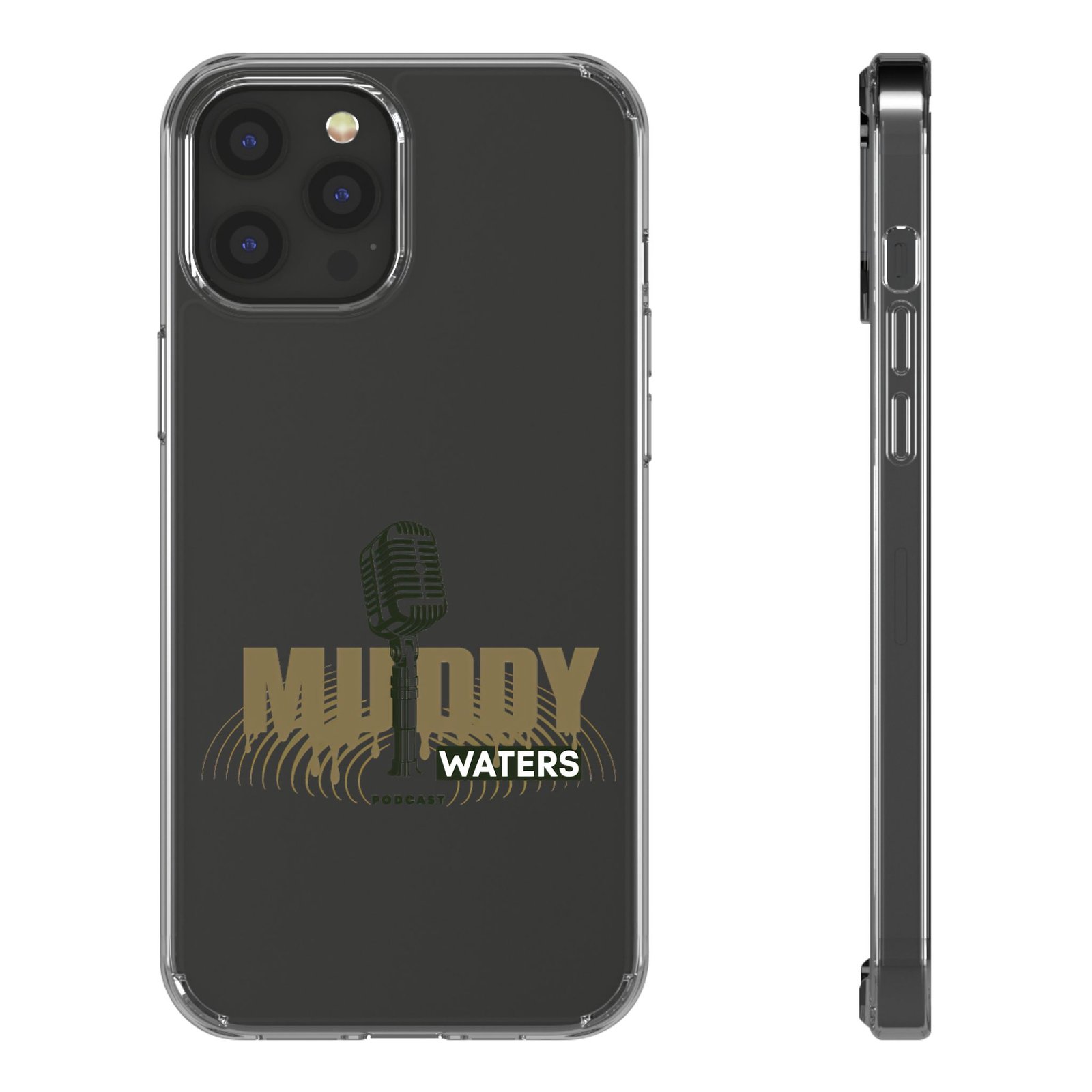 Clear Phone Case – 'Muddy Waters' Vintage Microphone Design - Image 7
