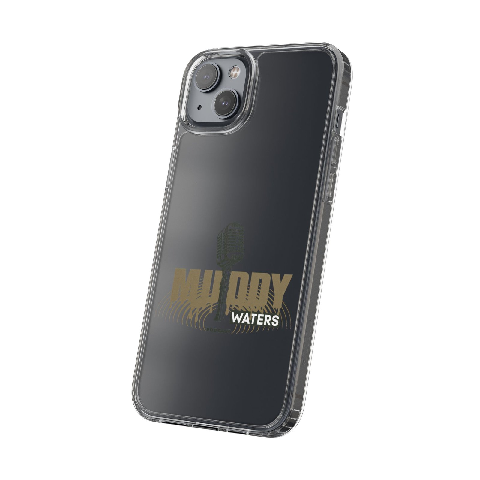 Clear Phone Case – 'Muddy Waters' Vintage Microphone Design - Image 105