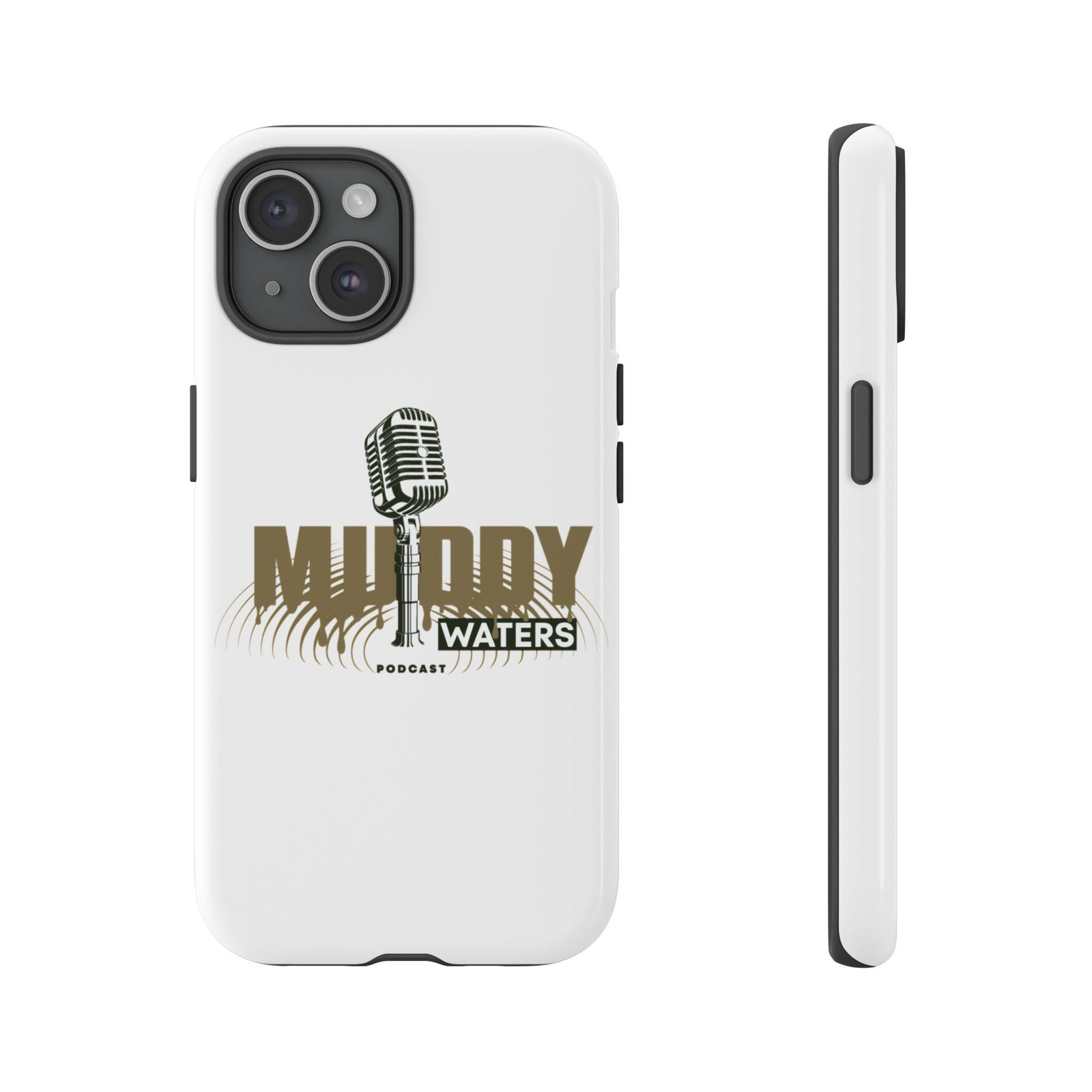 Muddy Waters Podcast Tough Phone Case – Retro Microphone Design - Image 95