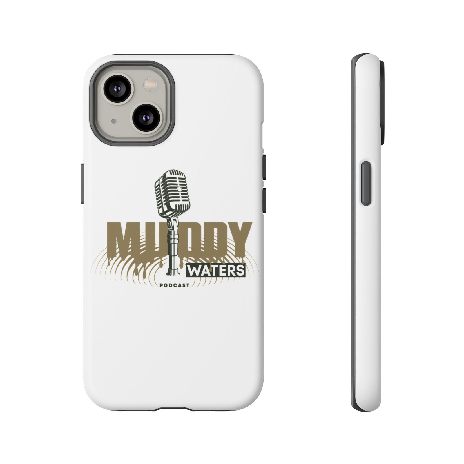 Muddy Waters Podcast Tough Phone Case – Retro Microphone Design - Image 51