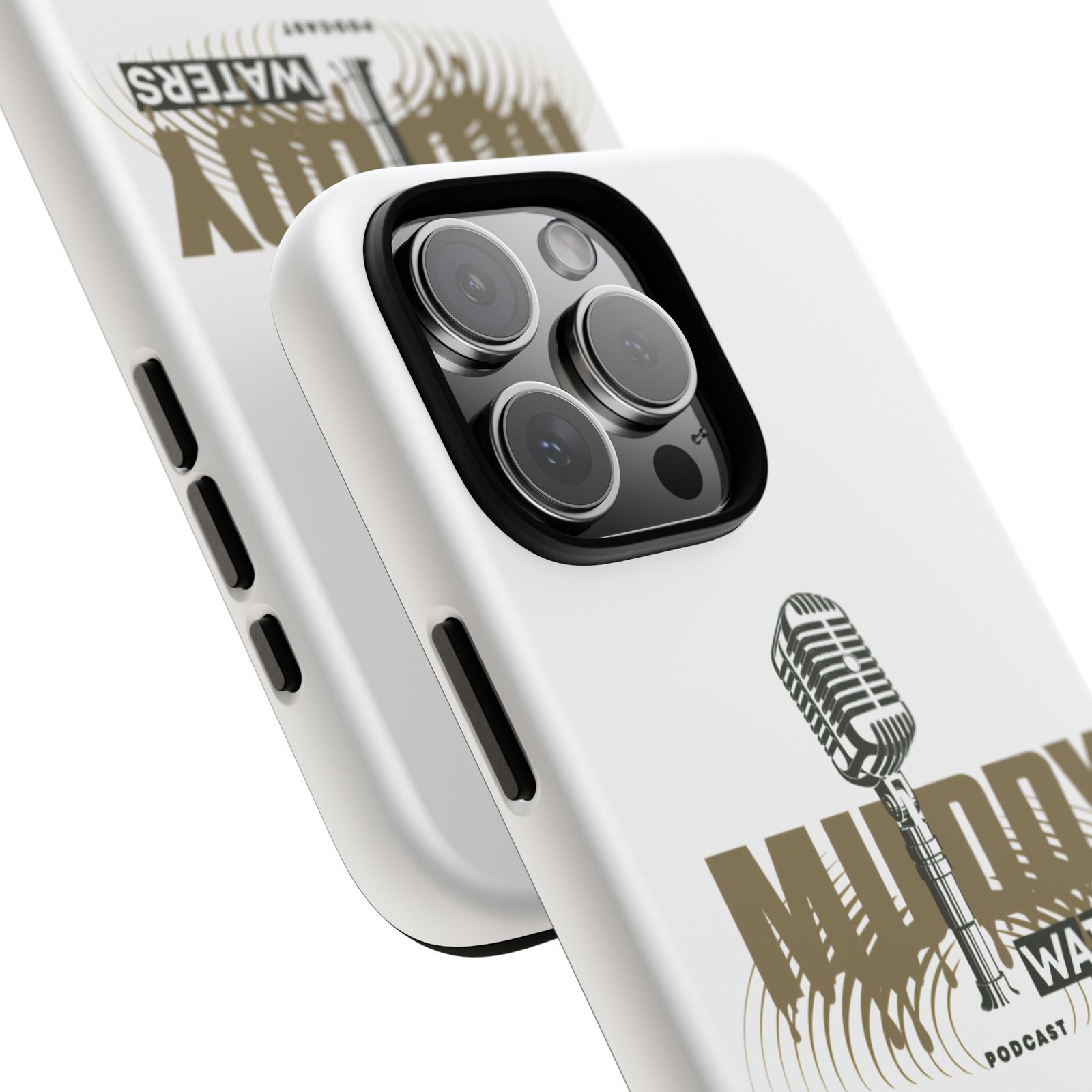 Muddy Waters Podcast Tough Phone Case – Retro Microphone Design - Image 188