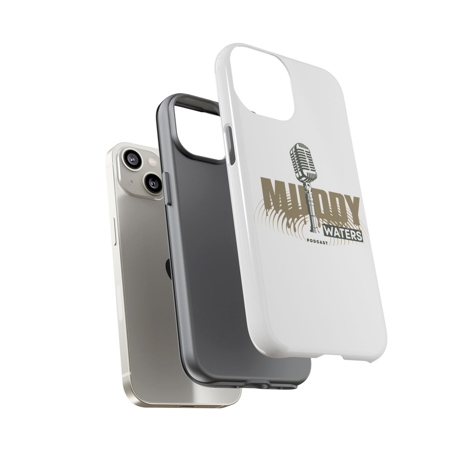 Muddy Waters Podcast Tough Phone Case – Retro Microphone Design - Image 49