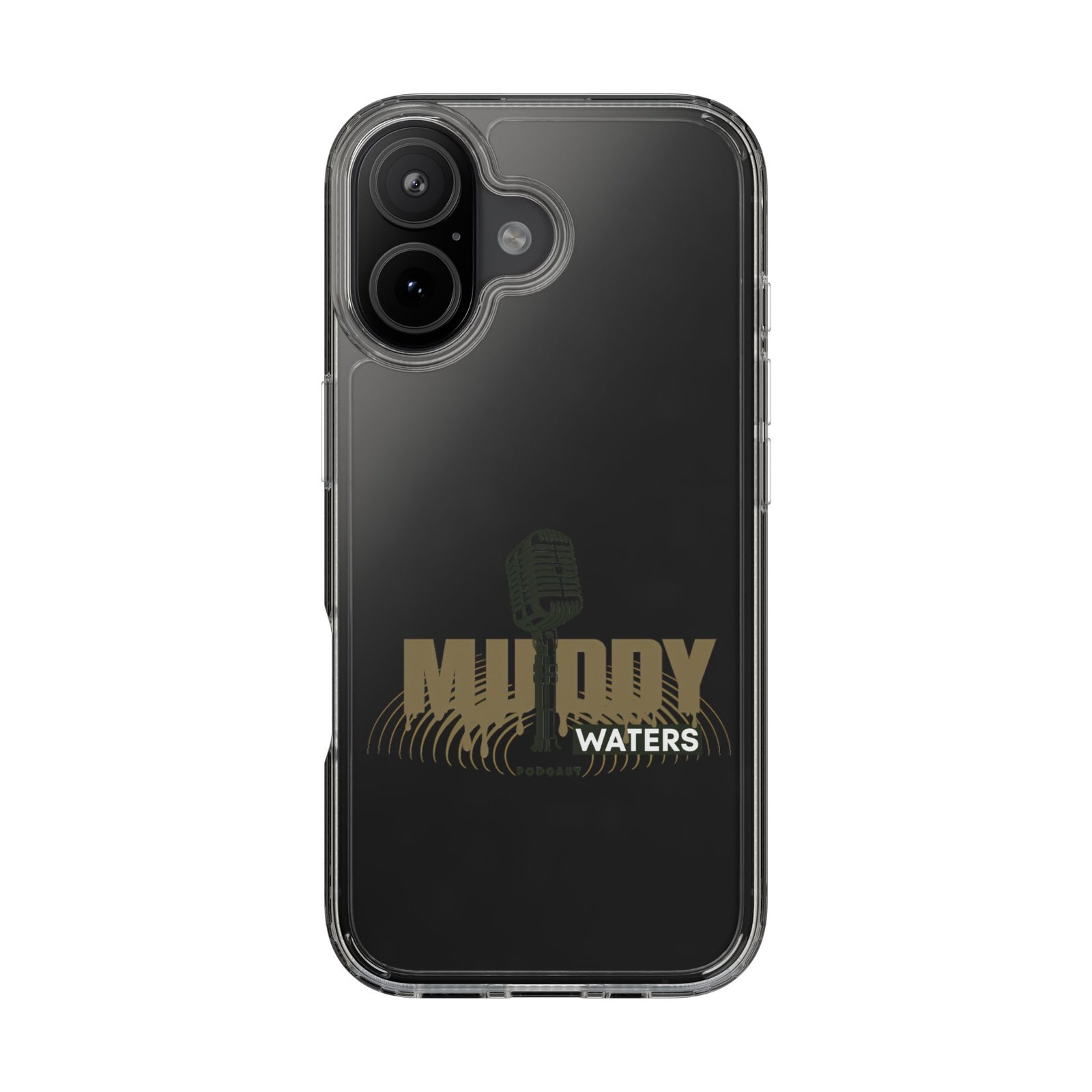 Clear Phone Case – 'Muddy Waters' Vintage Microphone Design - Image 112