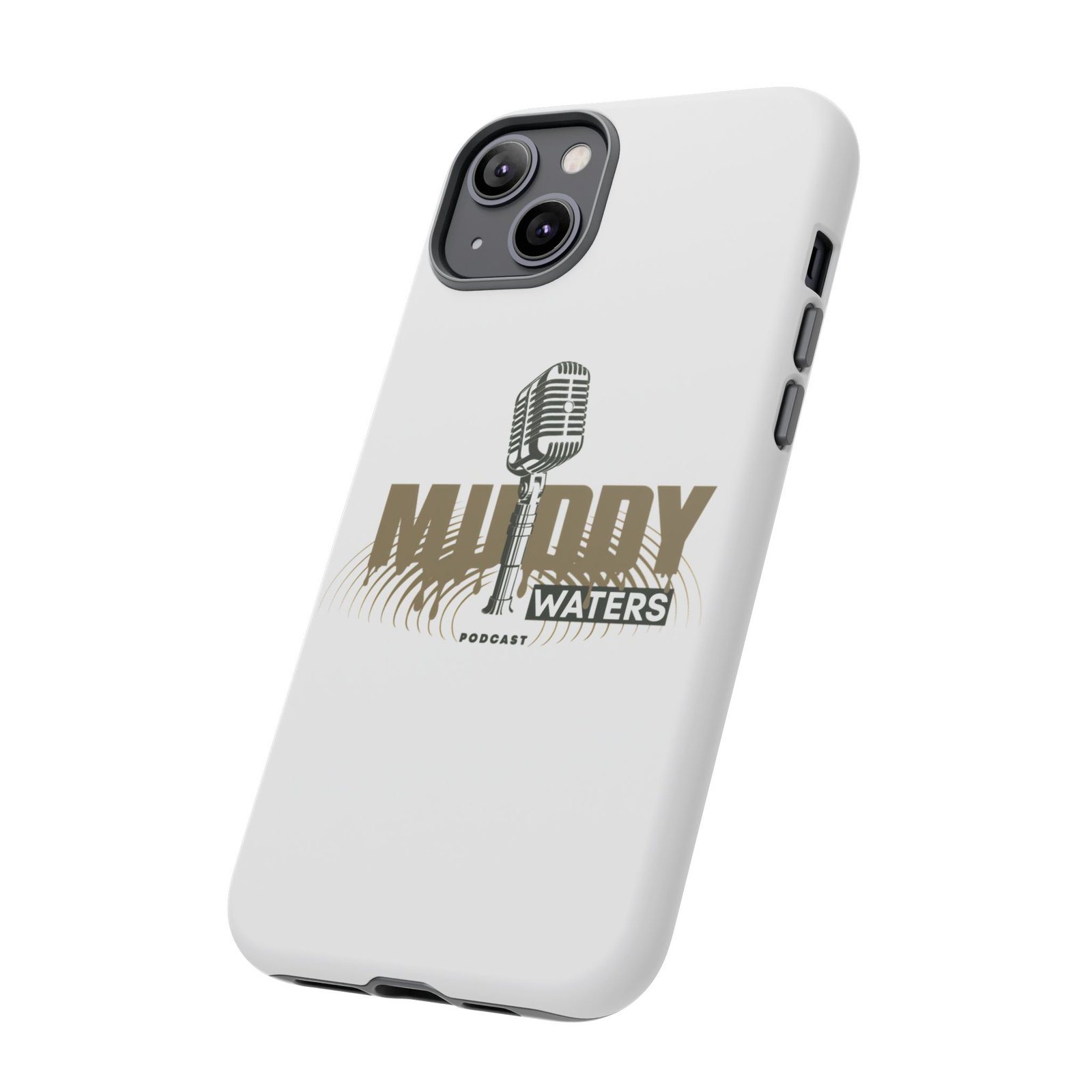 Muddy Waters Podcast Tough Phone Case – Retro Microphone Design - Image 68