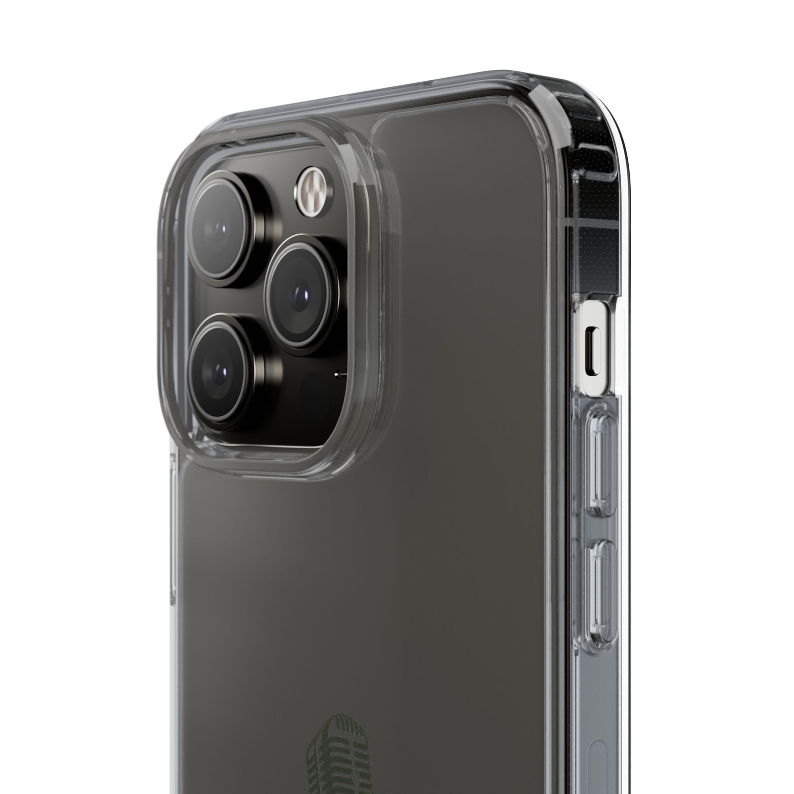 Clear Phone Case – 'Muddy Waters' Vintage Microphone Design - Image 111
