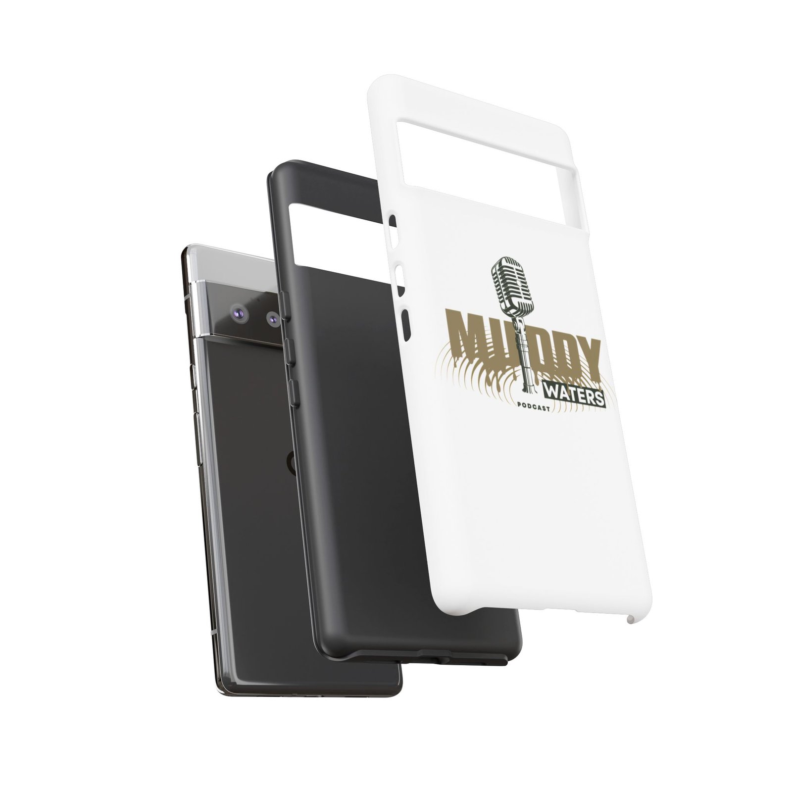 Muddy Waters Podcast Tough Phone Case – Retro Microphone Design - Image 93