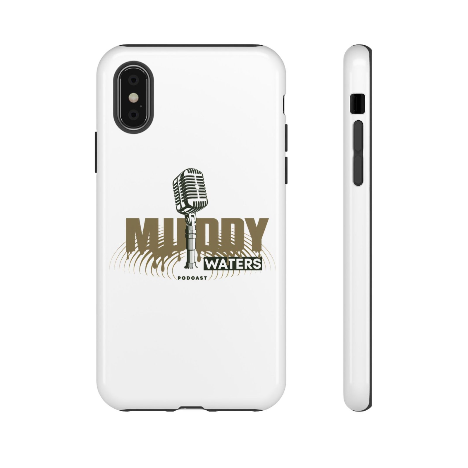 Muddy Waters Podcast Tough Phone Case – Retro Microphone Design - Image 9