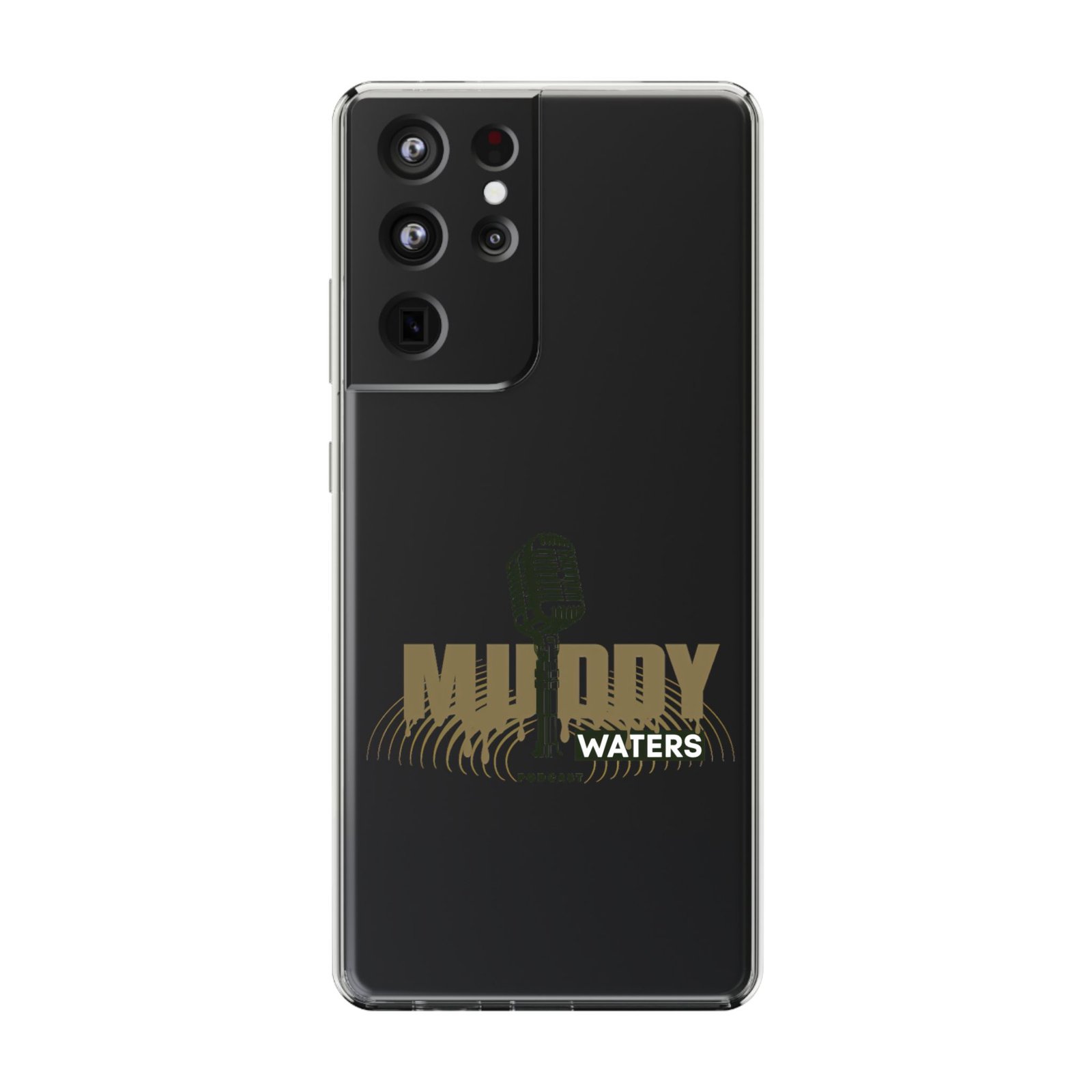 Clear Phone Case – 'Muddy Waters' Vintage Microphone Design - Image 31