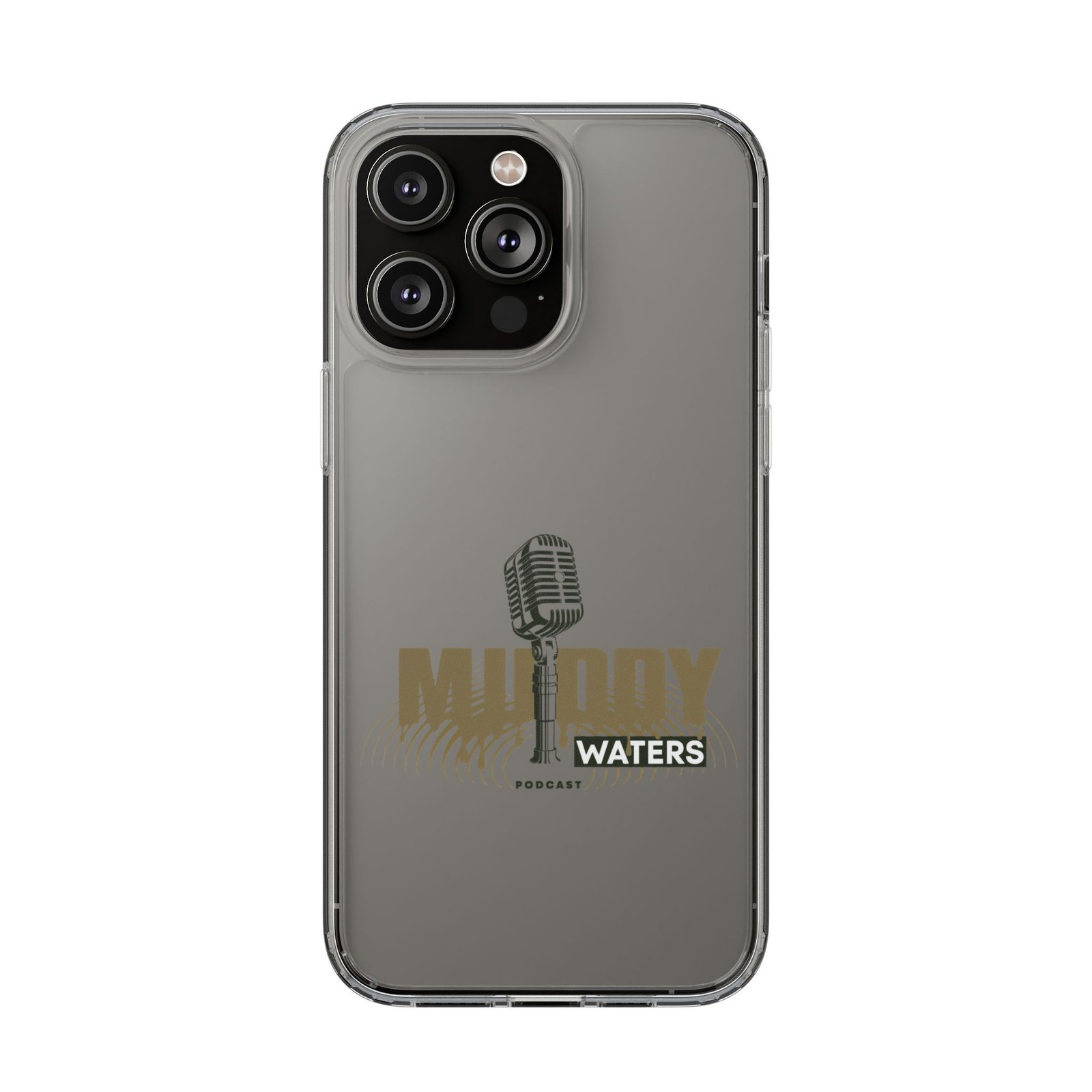 Clear Phone Case – 'Muddy Waters' Vintage Microphone Design - Image 108