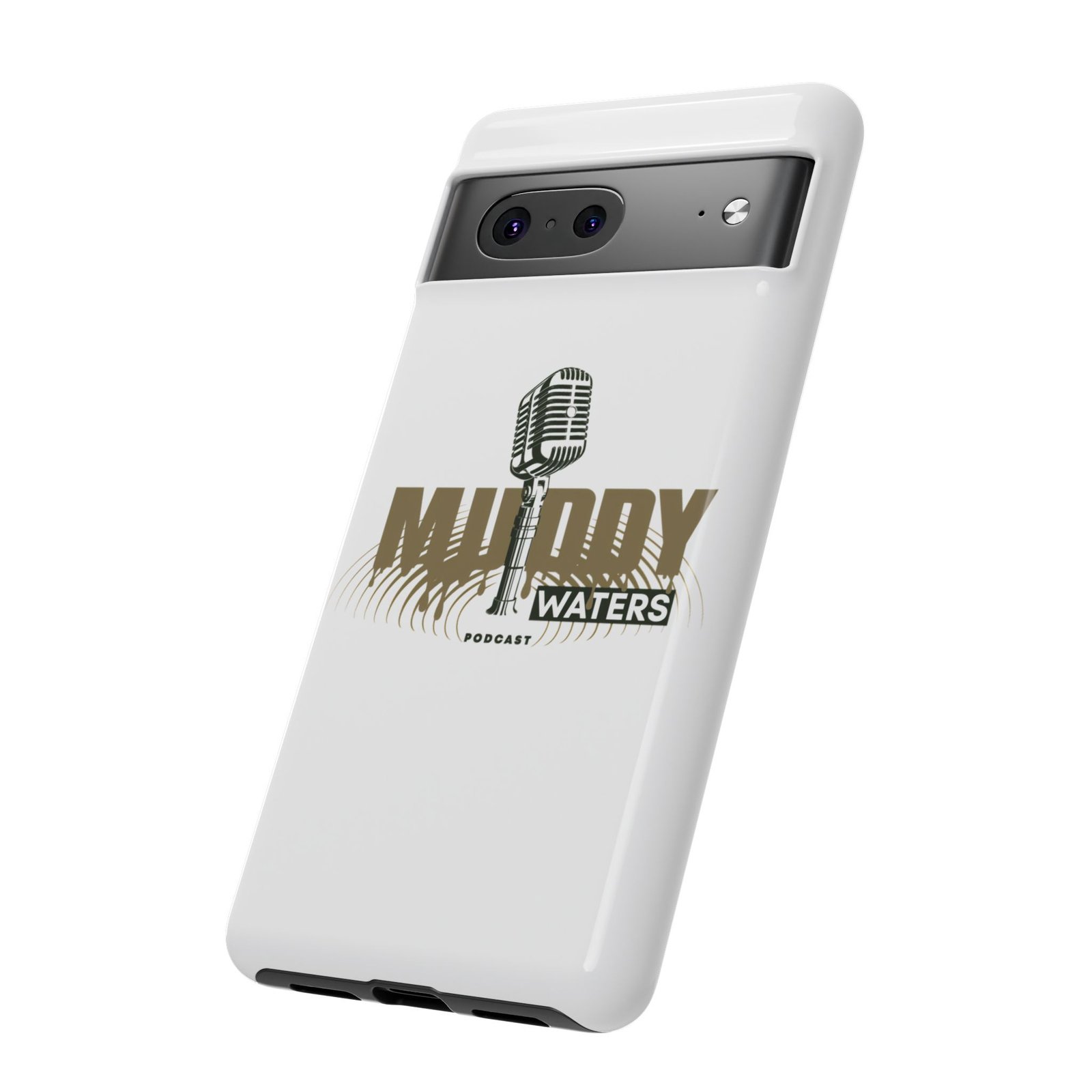 Muddy Waters Podcast Tough Phone Case – Retro Microphone Design - Image 80