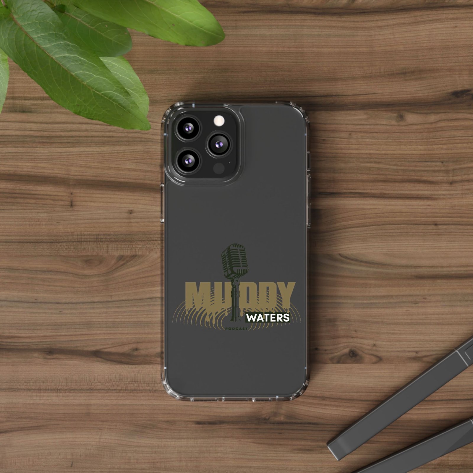 Clear Phone Case – 'Muddy Waters' Vintage Microphone Design - Image 63