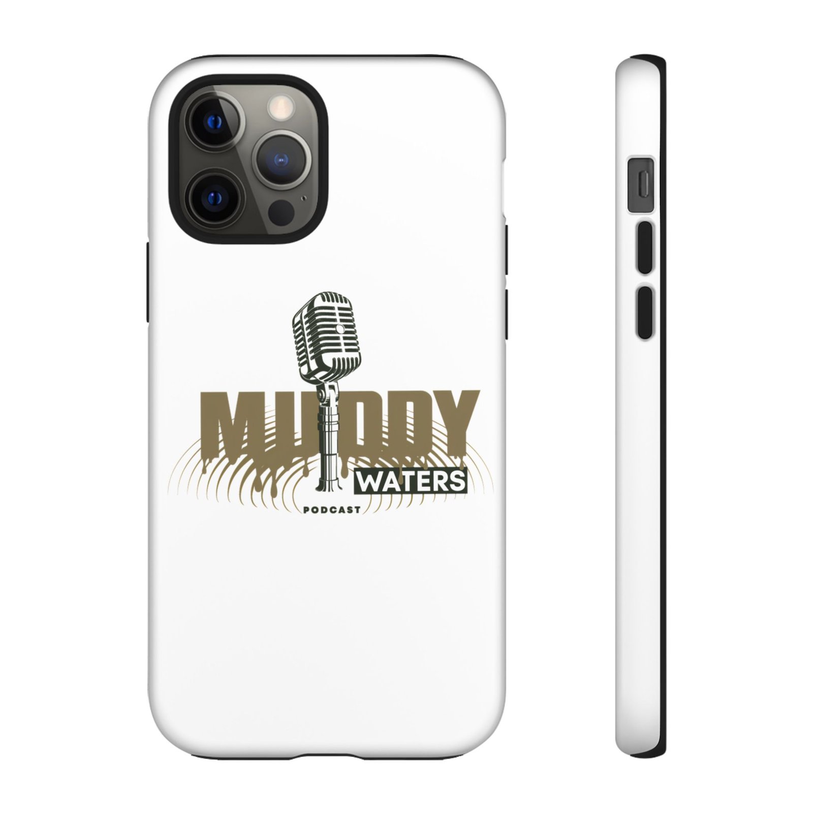 Muddy Waters Podcast Tough Phone Case – Retro Microphone Design - Image 24