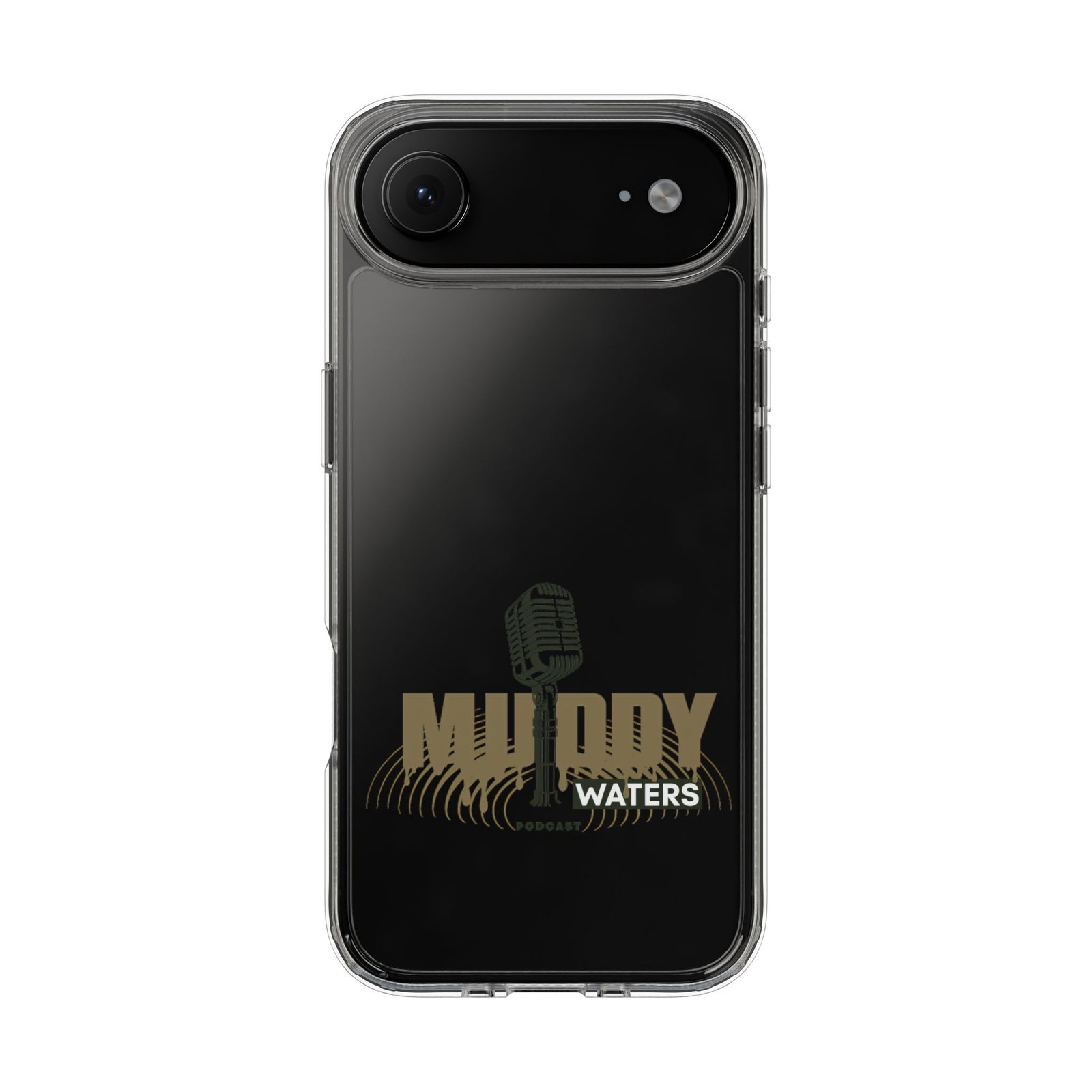 Clear Phone Case – 'Muddy Waters' Vintage Microphone Design - Image 113