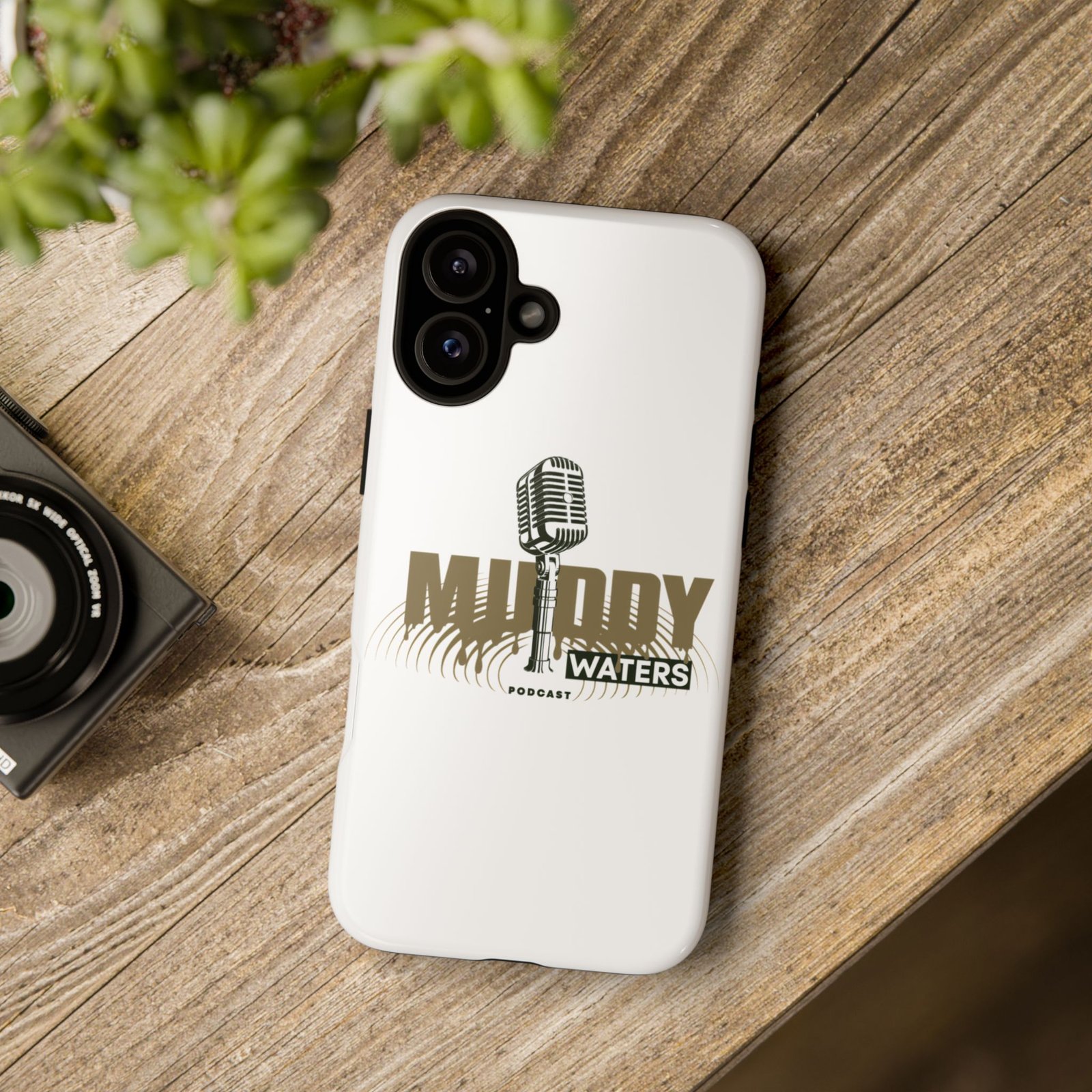 Muddy Waters Podcast Tough Phone Case – Retro Microphone Design - Image 170