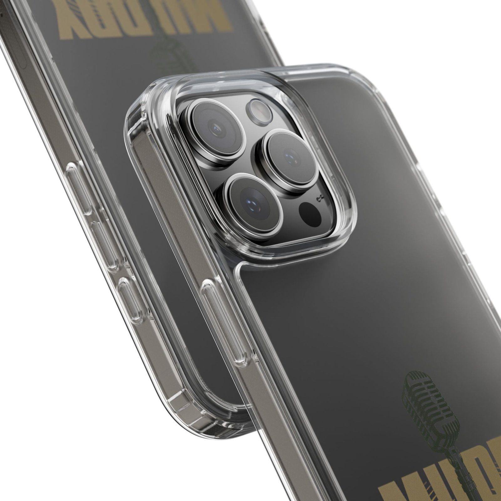 Clear Phone Case – 'Muddy Waters' Vintage Microphone Design - Image 78