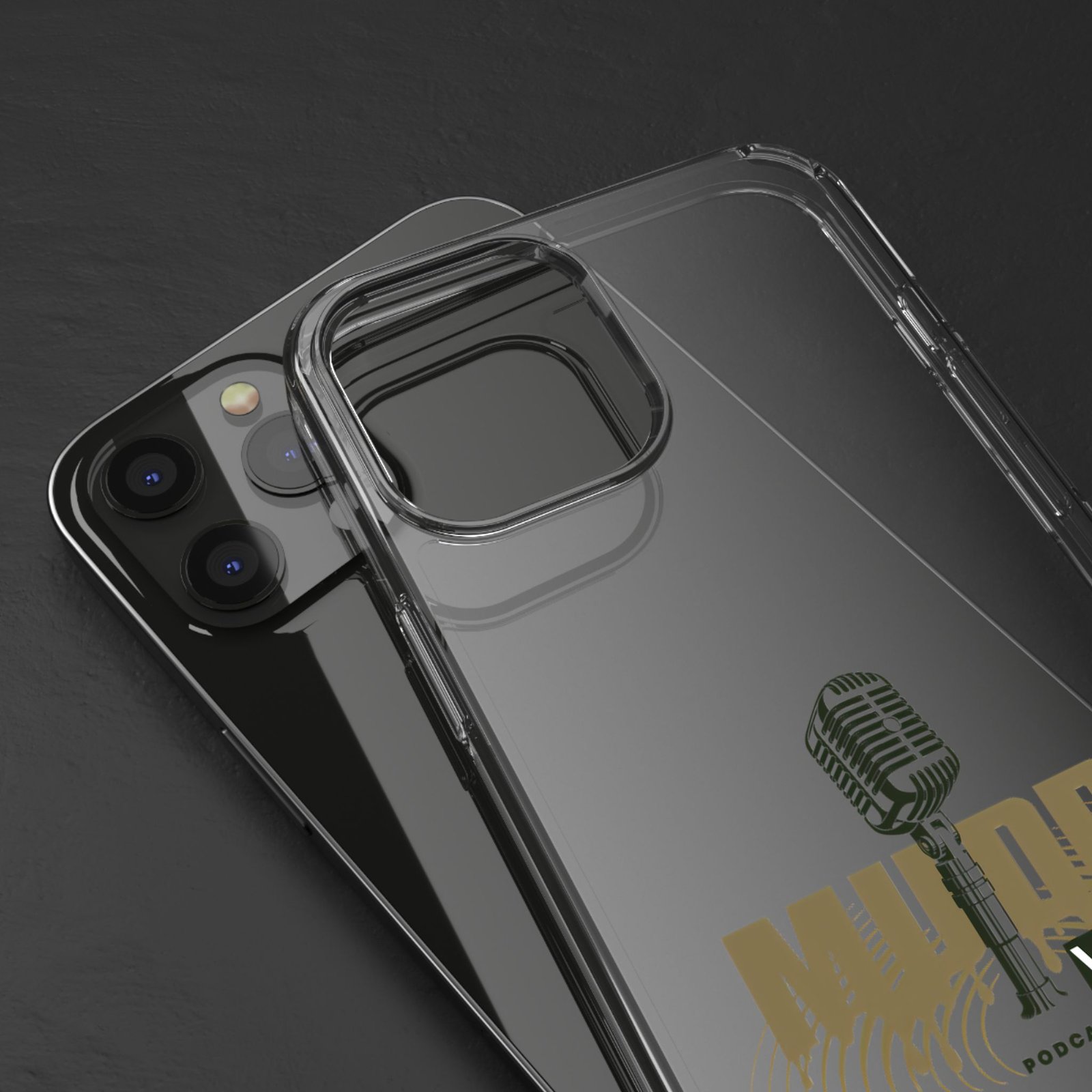 Clear Phone Case – 'Muddy Waters' Vintage Microphone Design - Image 19