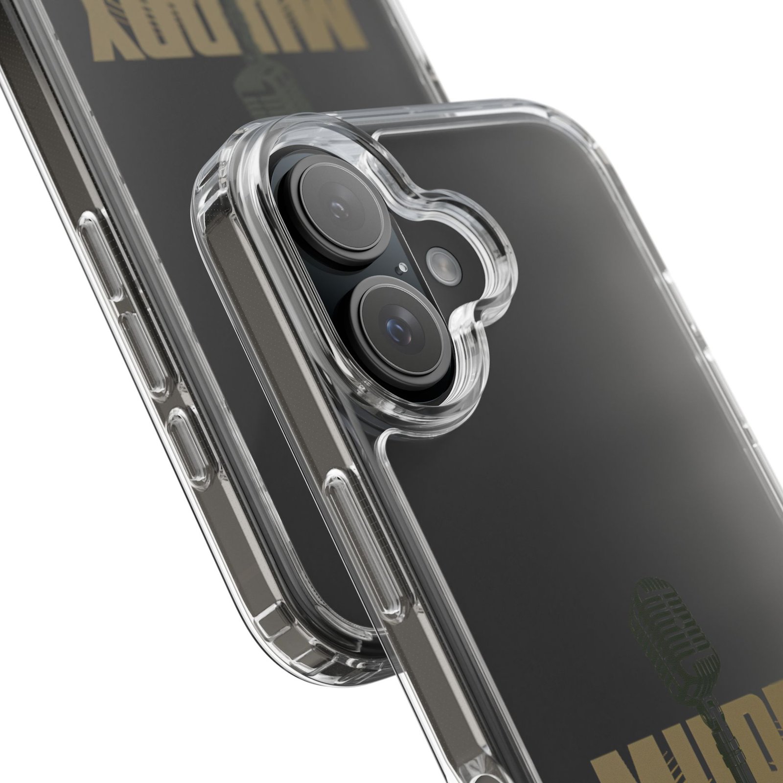 Clear Phone Case – 'Muddy Waters' Vintage Microphone Design - Image 66