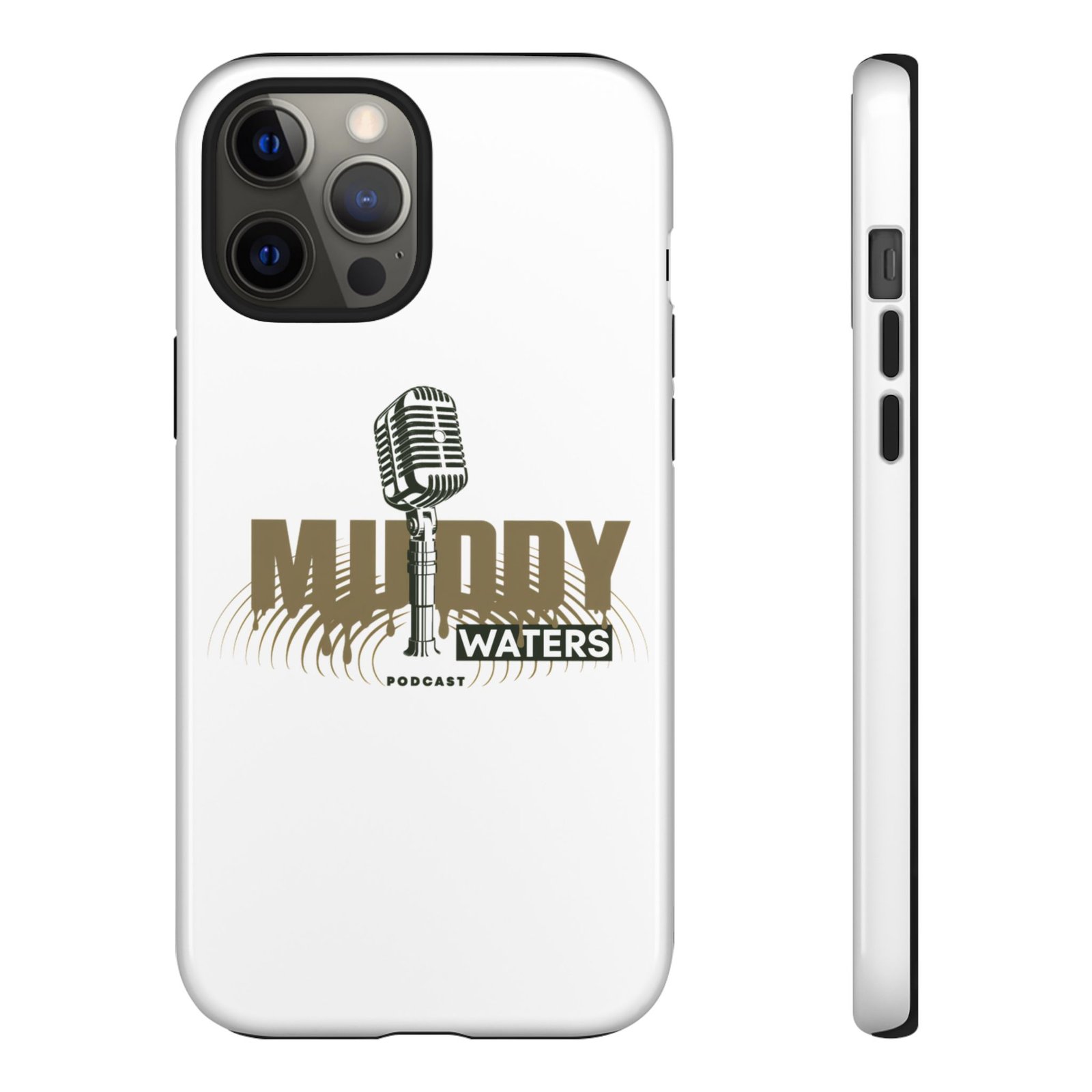 Muddy Waters Podcast Tough Phone Case – Retro Microphone Design - Image 25