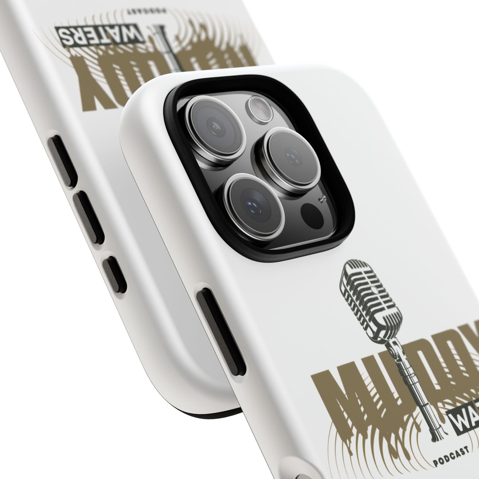 Muddy Waters Podcast Tough Phone Case – Retro Microphone Design - Image 180