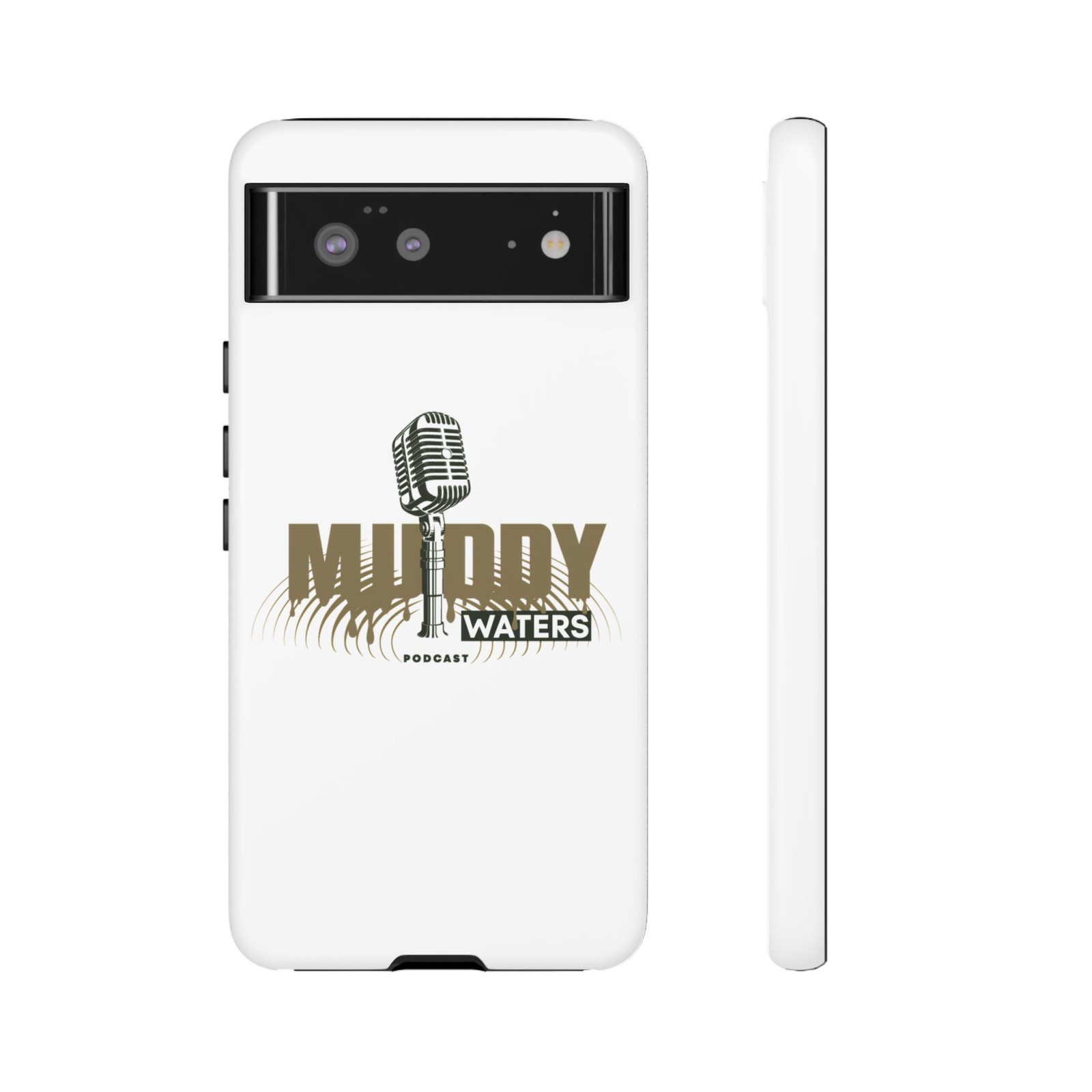 Muddy Waters Podcast Tough Phone Case – Retro Microphone Design - Image 45