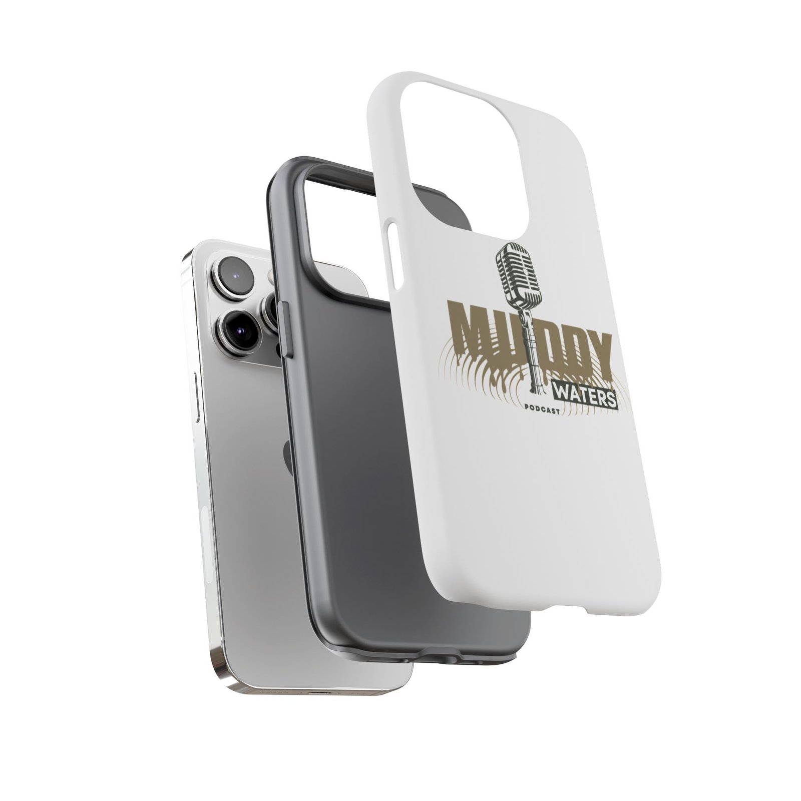 Muddy Waters Podcast Tough Phone Case – Retro Microphone Design - Image 61