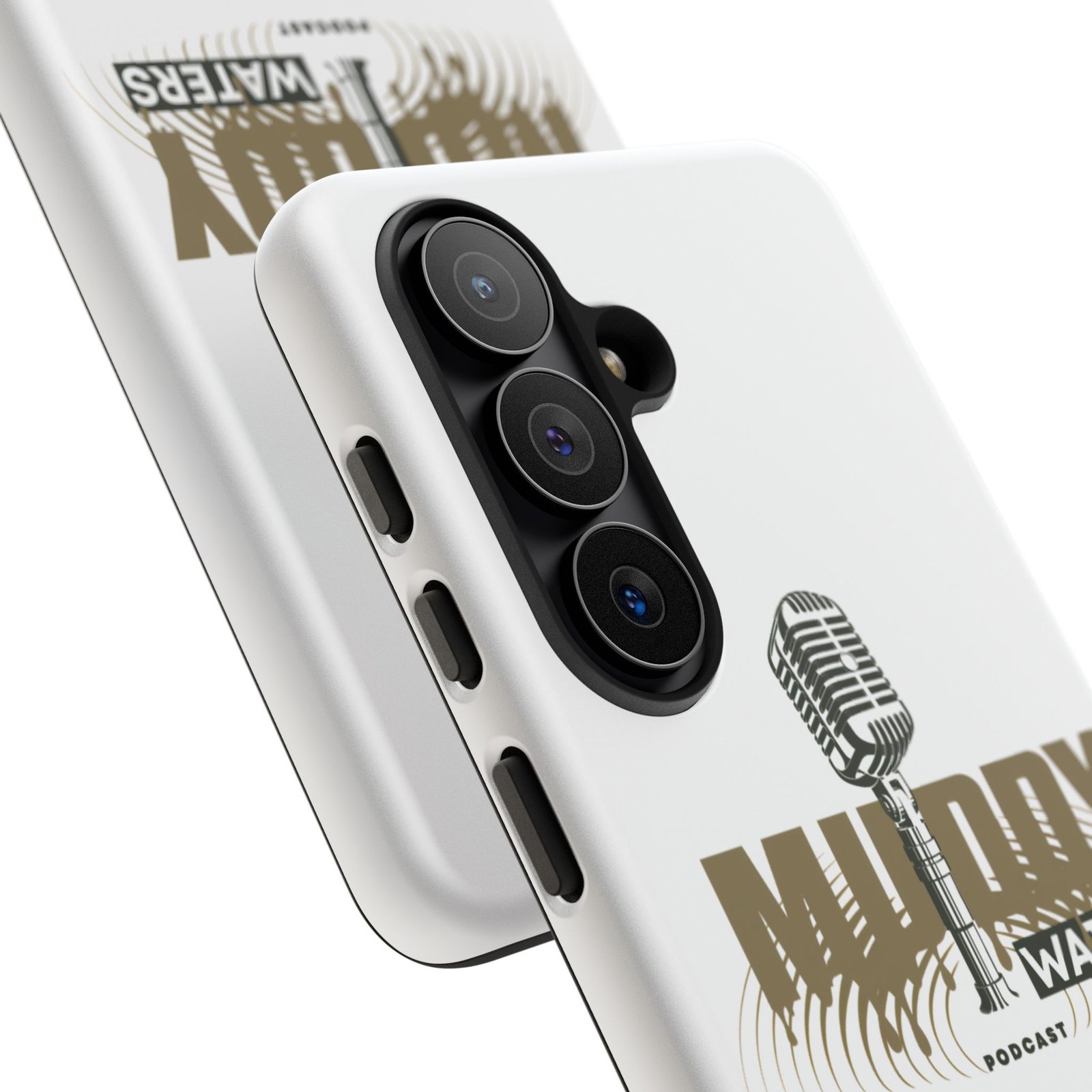 Muddy Waters Podcast Tough Phone Case – Retro Microphone Design - Image 244