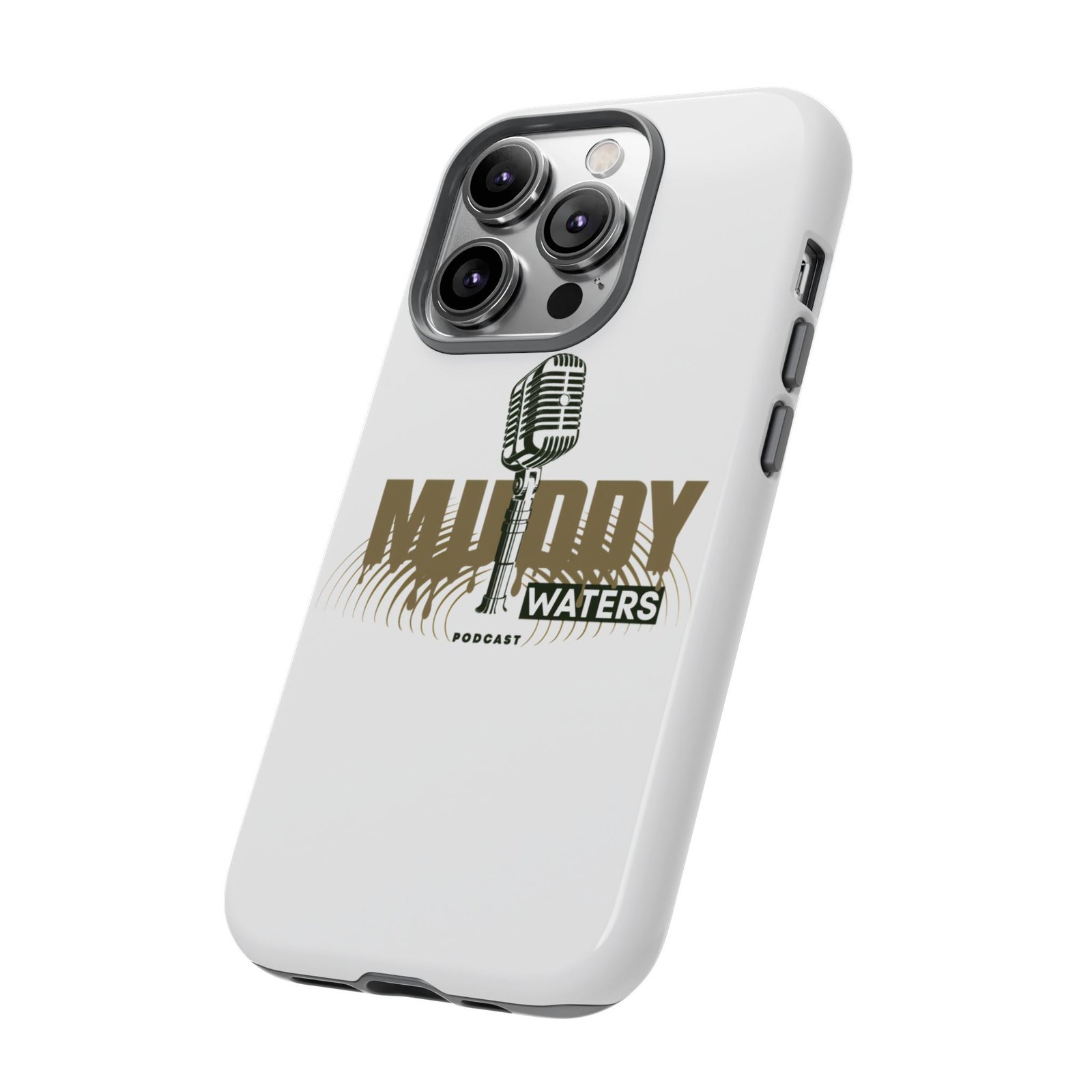 Muddy Waters Podcast Tough Phone Case – Retro Microphone Design - Image 56