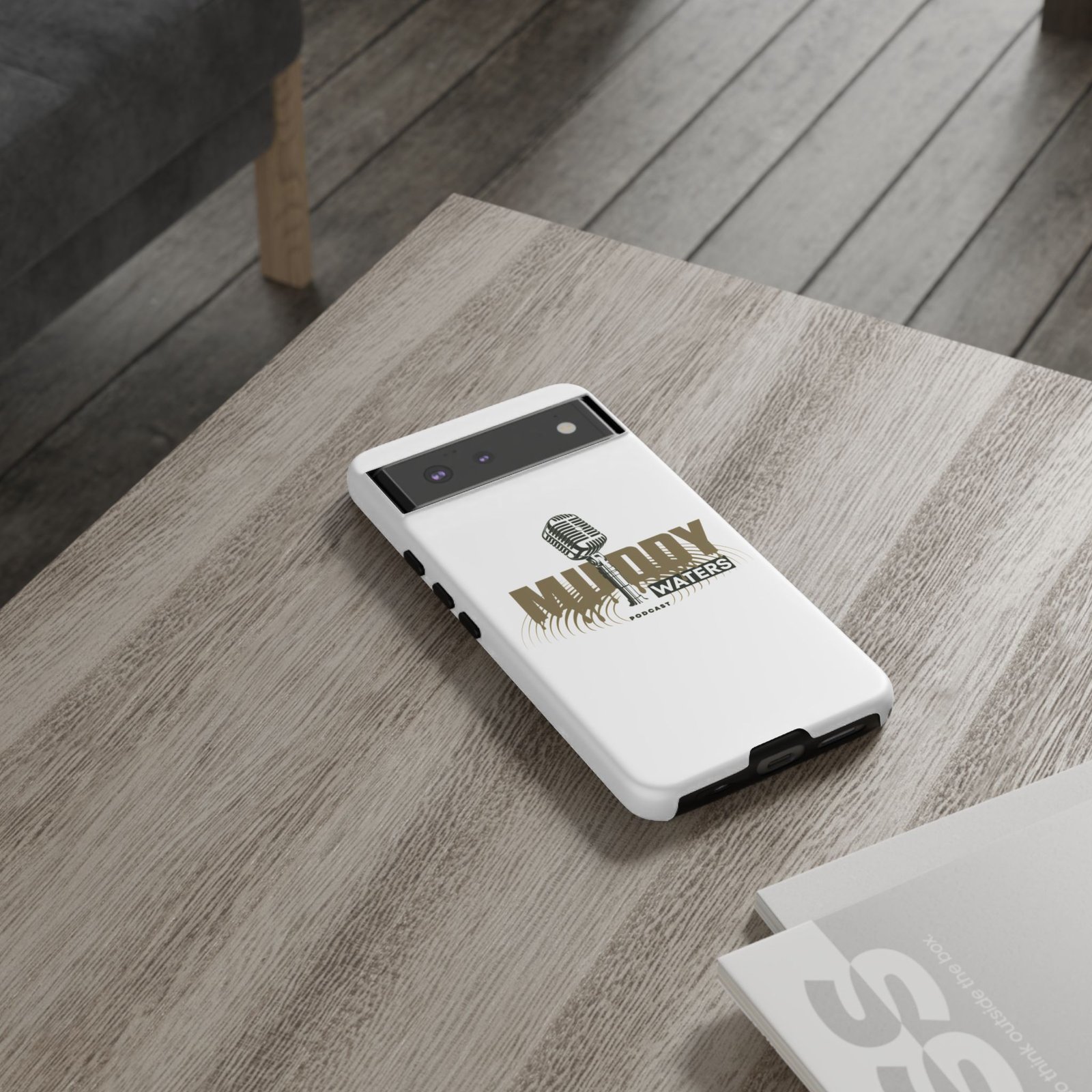 Muddy Waters Podcast Tough Phone Case – Retro Microphone Design - Image 46