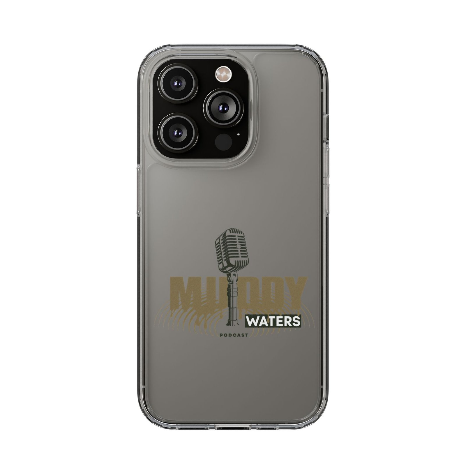 Clear Phone Case – 'Muddy Waters' Vintage Microphone Design - Image 100