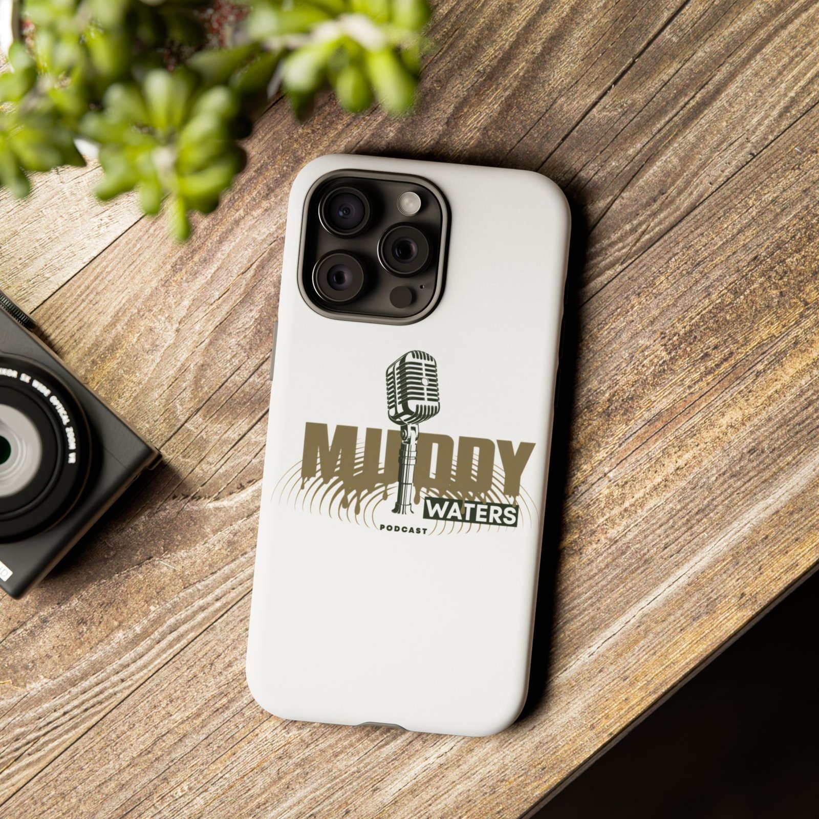 Muddy Waters Podcast Tough Phone Case – Retro Microphone Design - Image 118