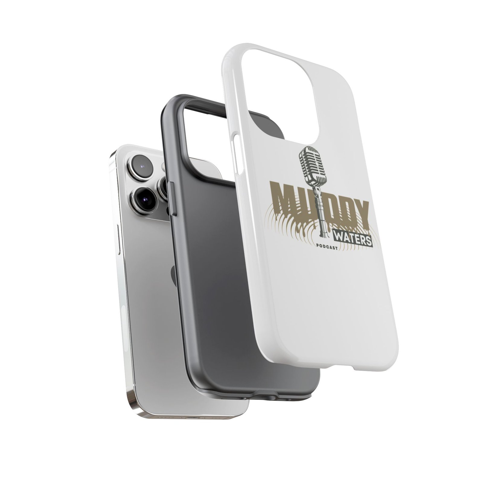 Muddy Waters Podcast Tough Phone Case – Retro Microphone Design - Image 57
