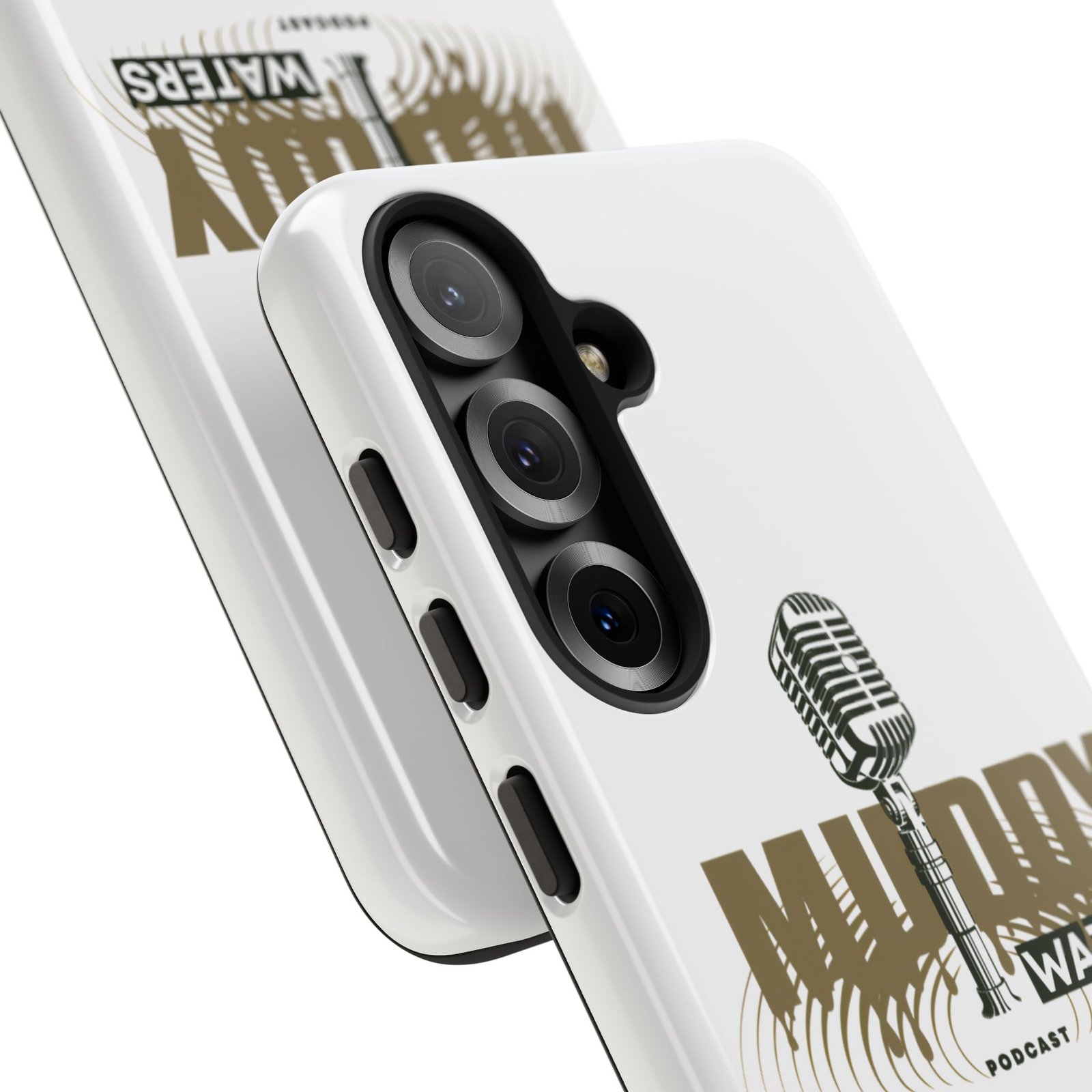 Muddy Waters Podcast Tough Phone Case – Retro Microphone Design - Image 210