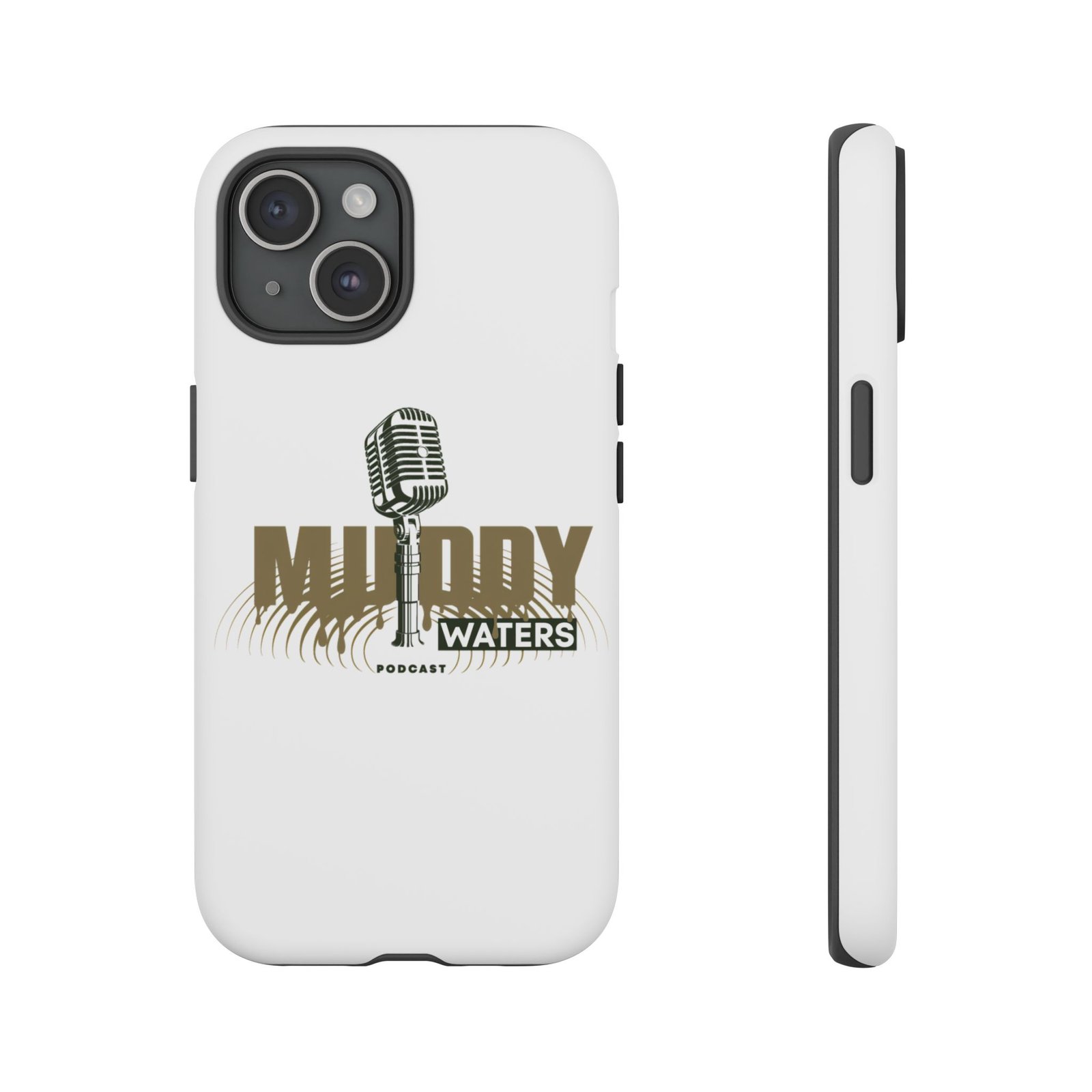 Muddy Waters Podcast Tough Phone Case – Retro Microphone Design - Image 98