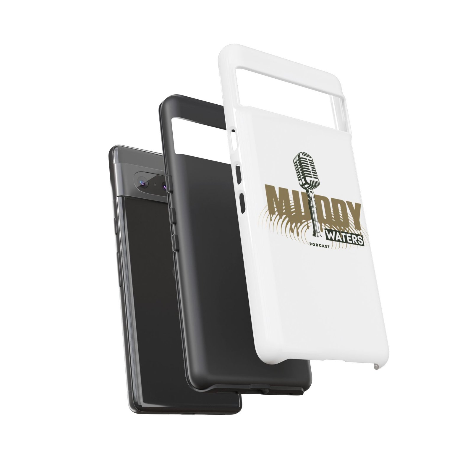 Muddy Waters Podcast Tough Phone Case – Retro Microphone Design - Image 81