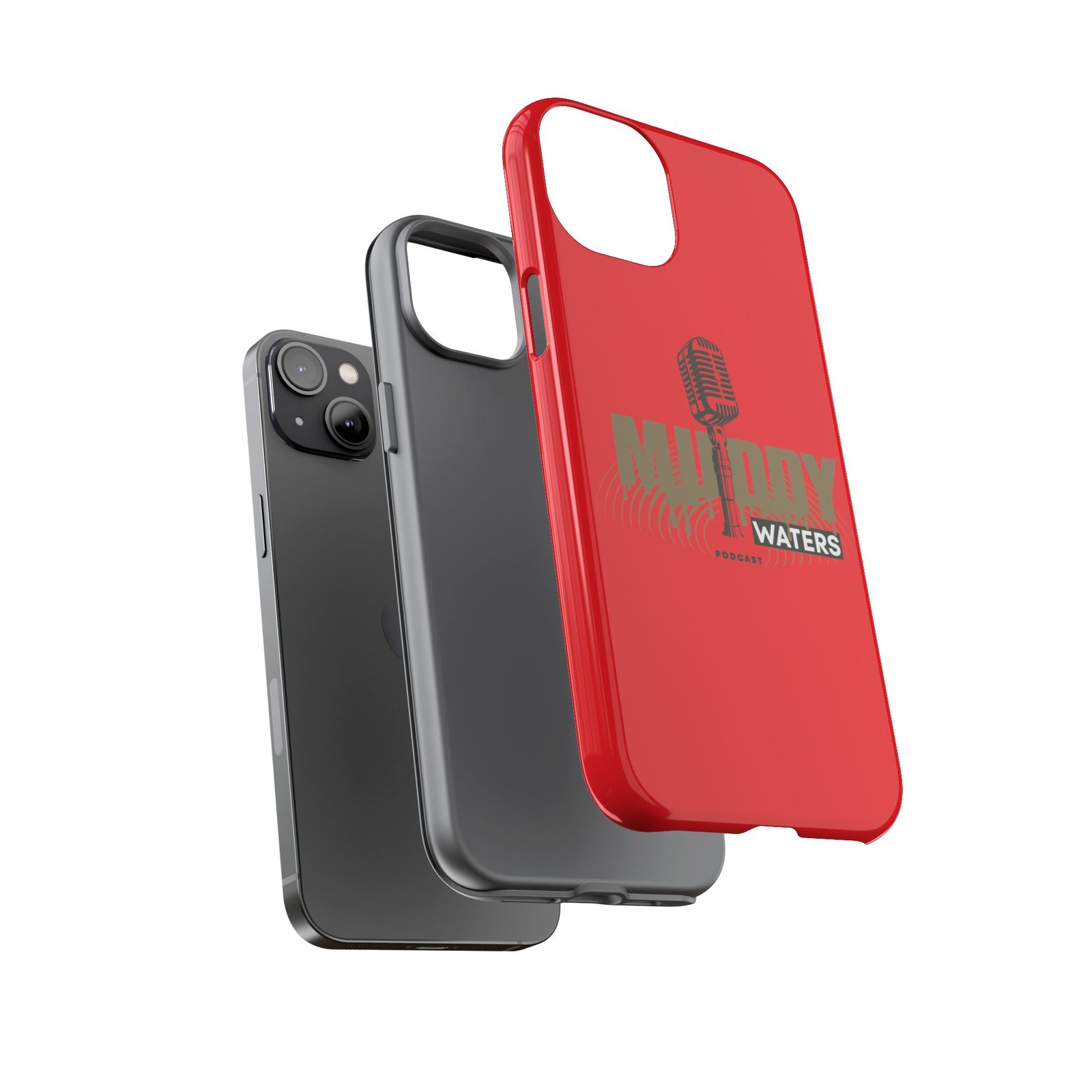 Muddy Waters Podcast Tough Phone Case – Retro Microphone Design - Image 64