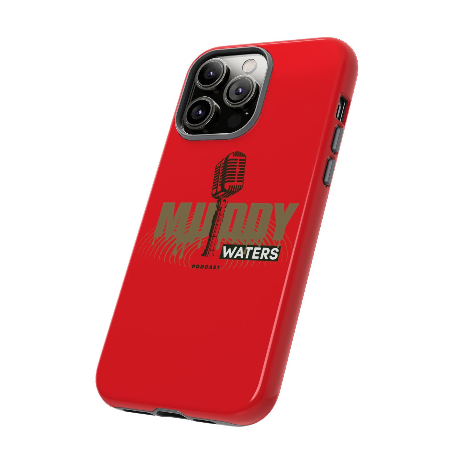 Muddy Waters Podcast Tough Phone Case – Retro Microphone Design - Image 71
