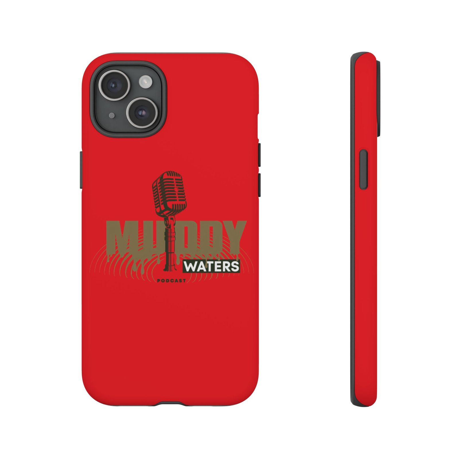 Muddy Waters Podcast Tough Phone Case – Retro Microphone Design - Image 100
