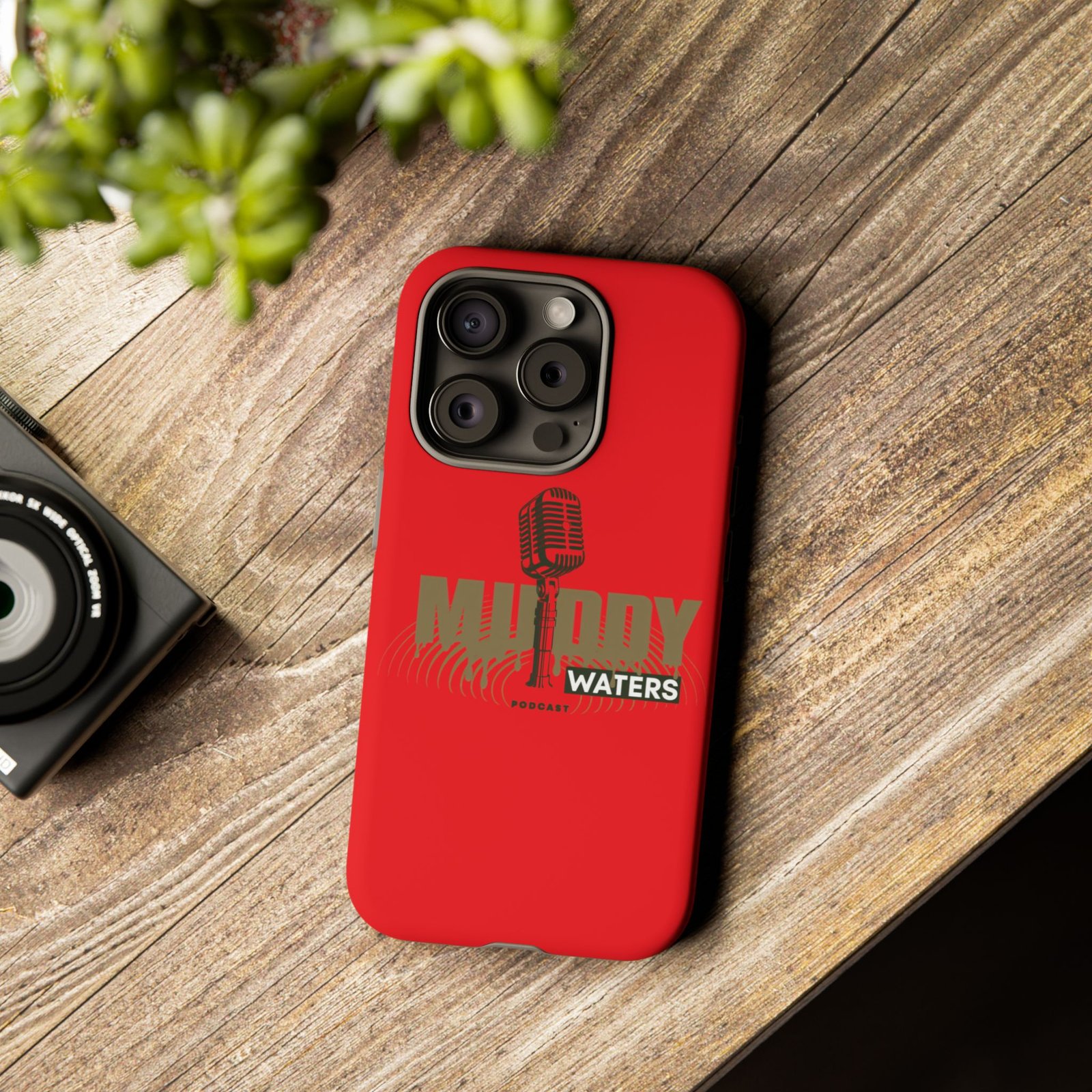 Muddy Waters Podcast Tough Phone Case – Retro Microphone Design - Image 105