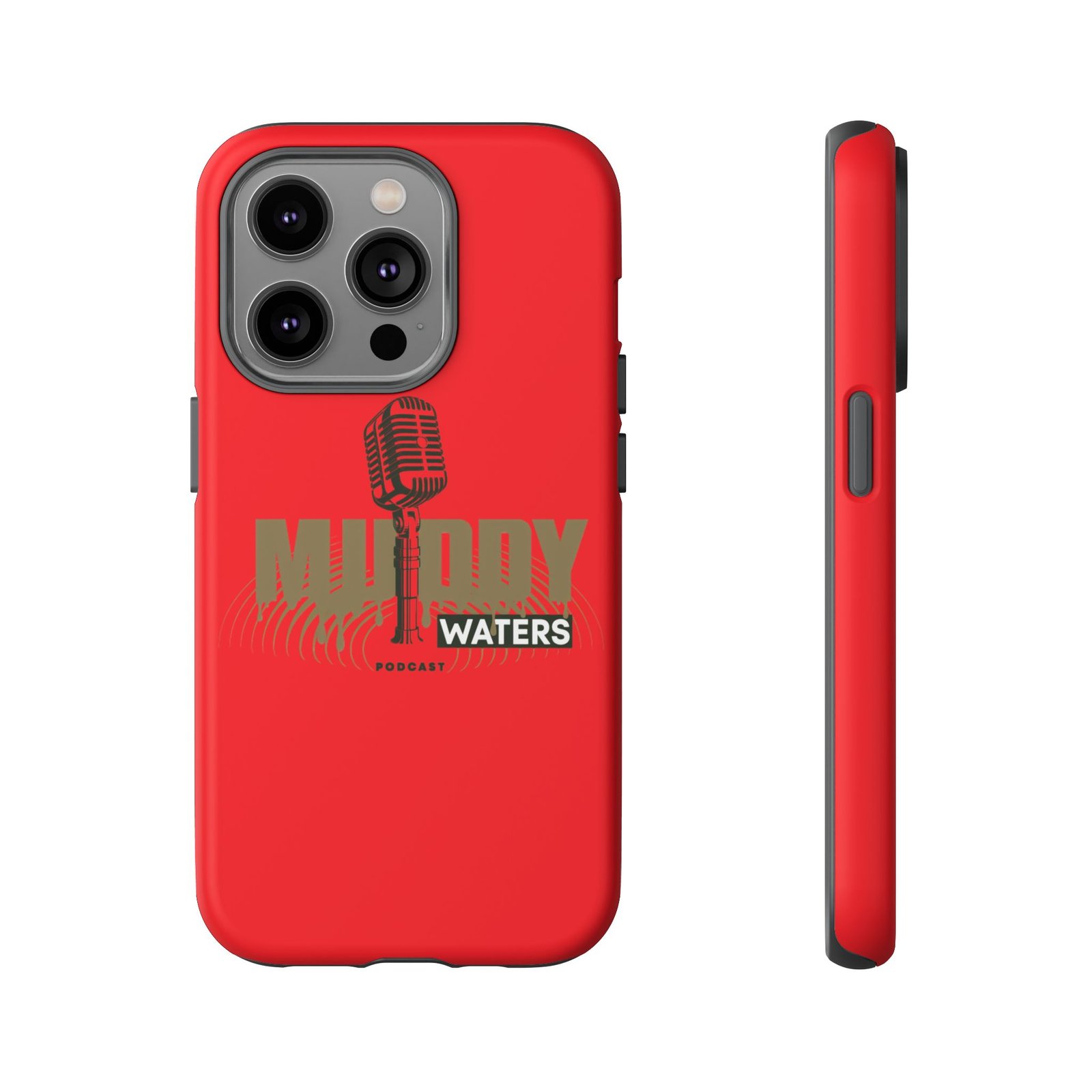 Muddy Waters Podcast Tough Phone Case – Retro Microphone Design - Image 58