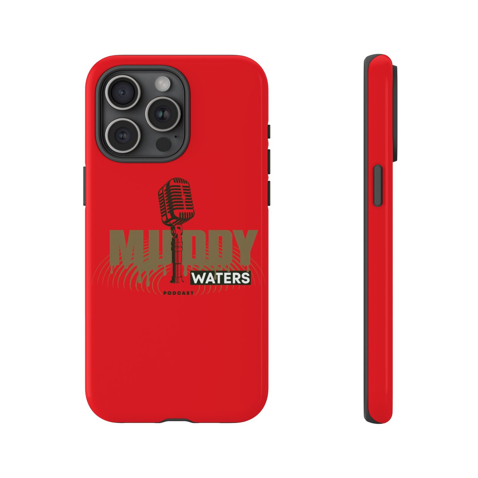 Muddy Waters Podcast Tough Phone Case – Retro Microphone Design - Image 106
