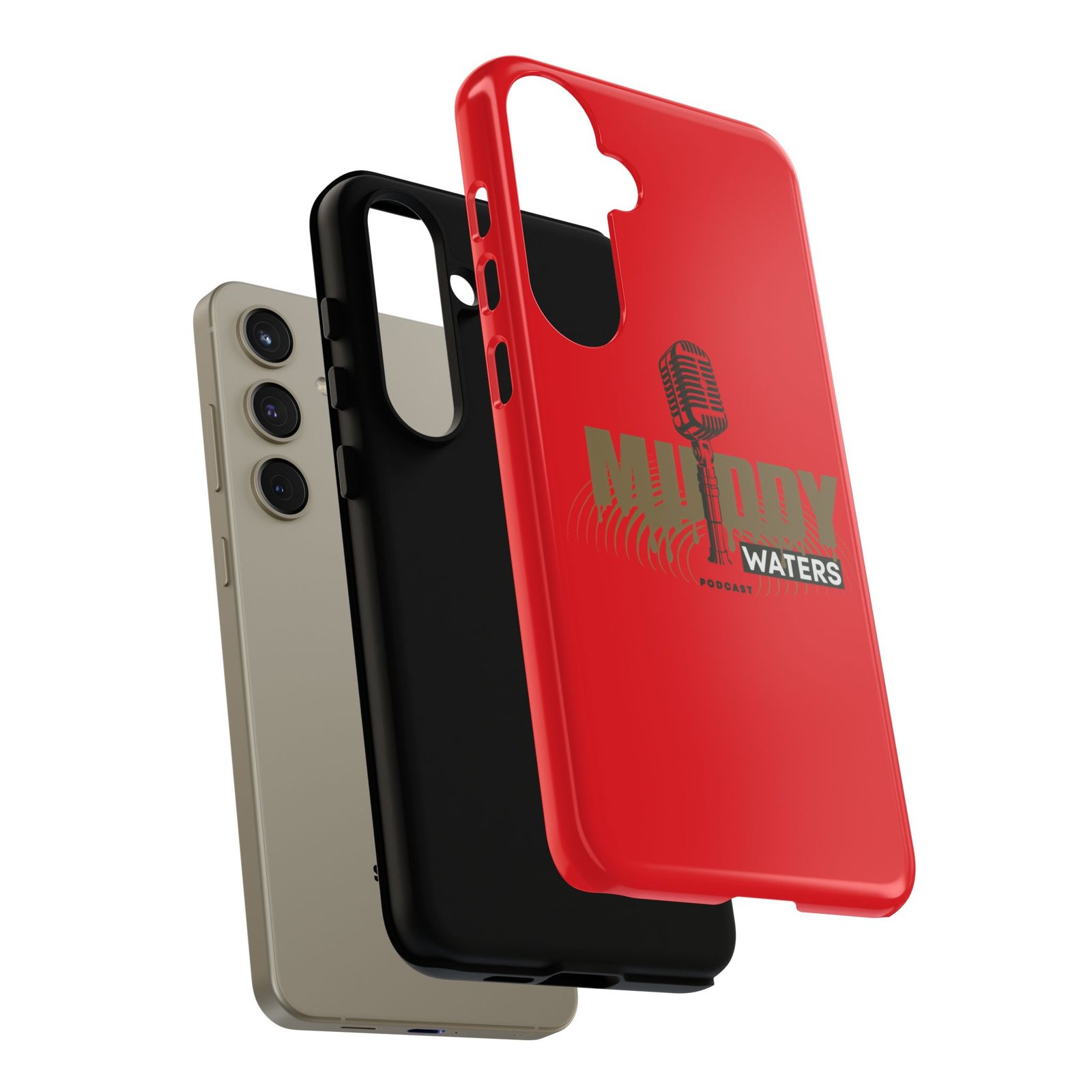 Muddy Waters Podcast Tough Phone Case – Retro Microphone Design - Image 123