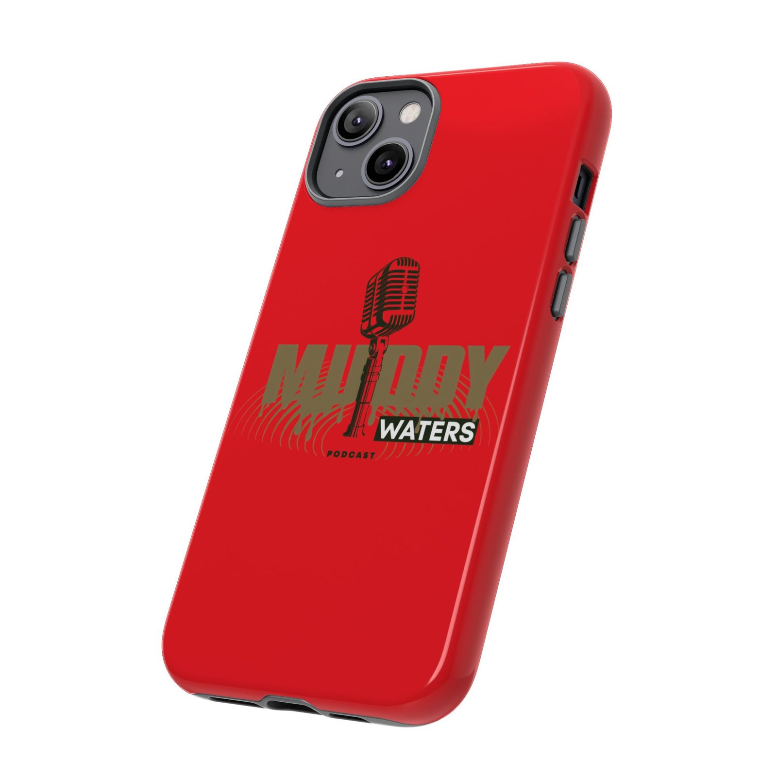 Muddy Waters Podcast Tough Phone Case – Retro Microphone Design - Image 63
